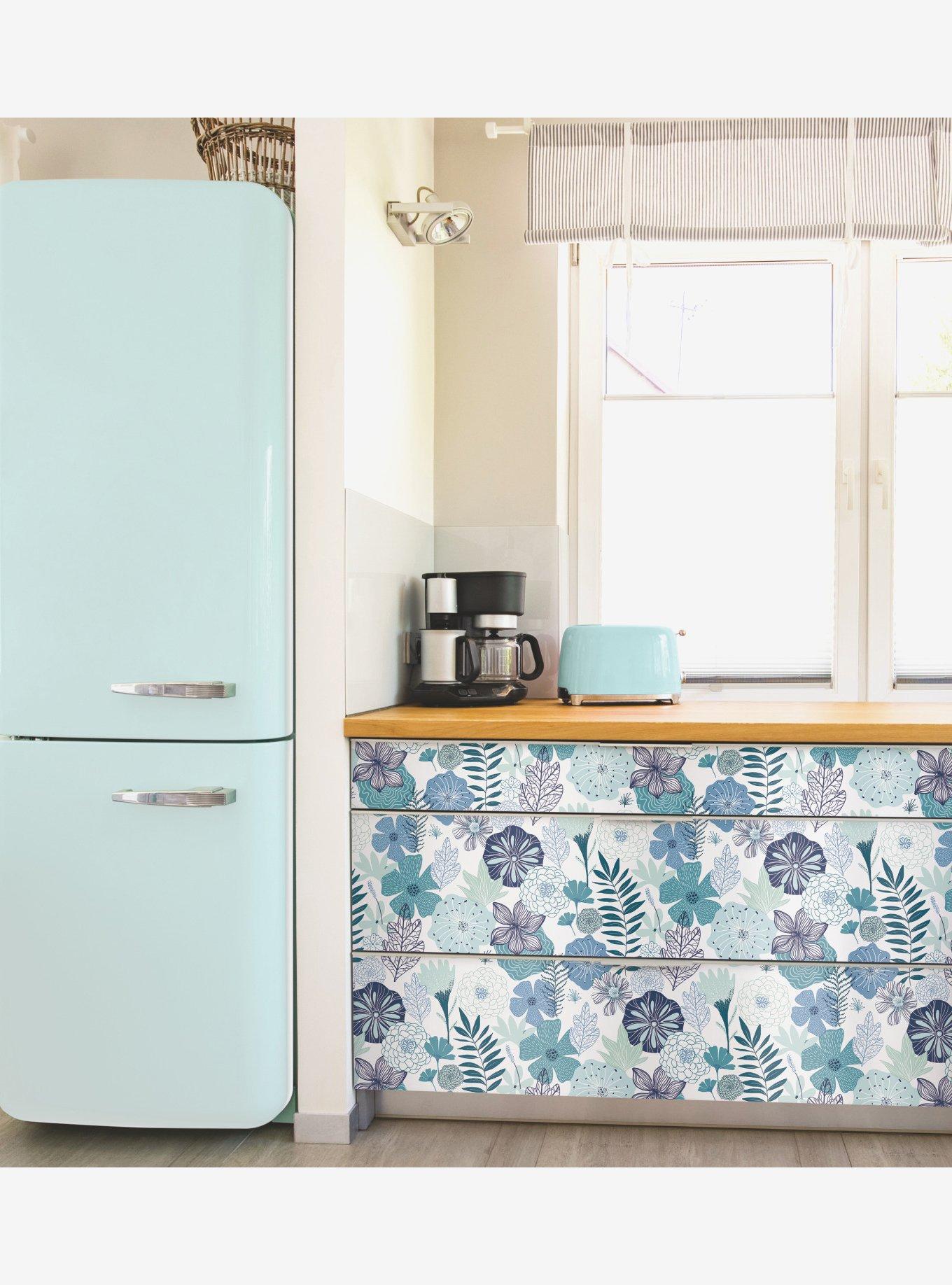 Perennial Blooms Blue Peel & Stick Wallpaper, , alternate - view 4