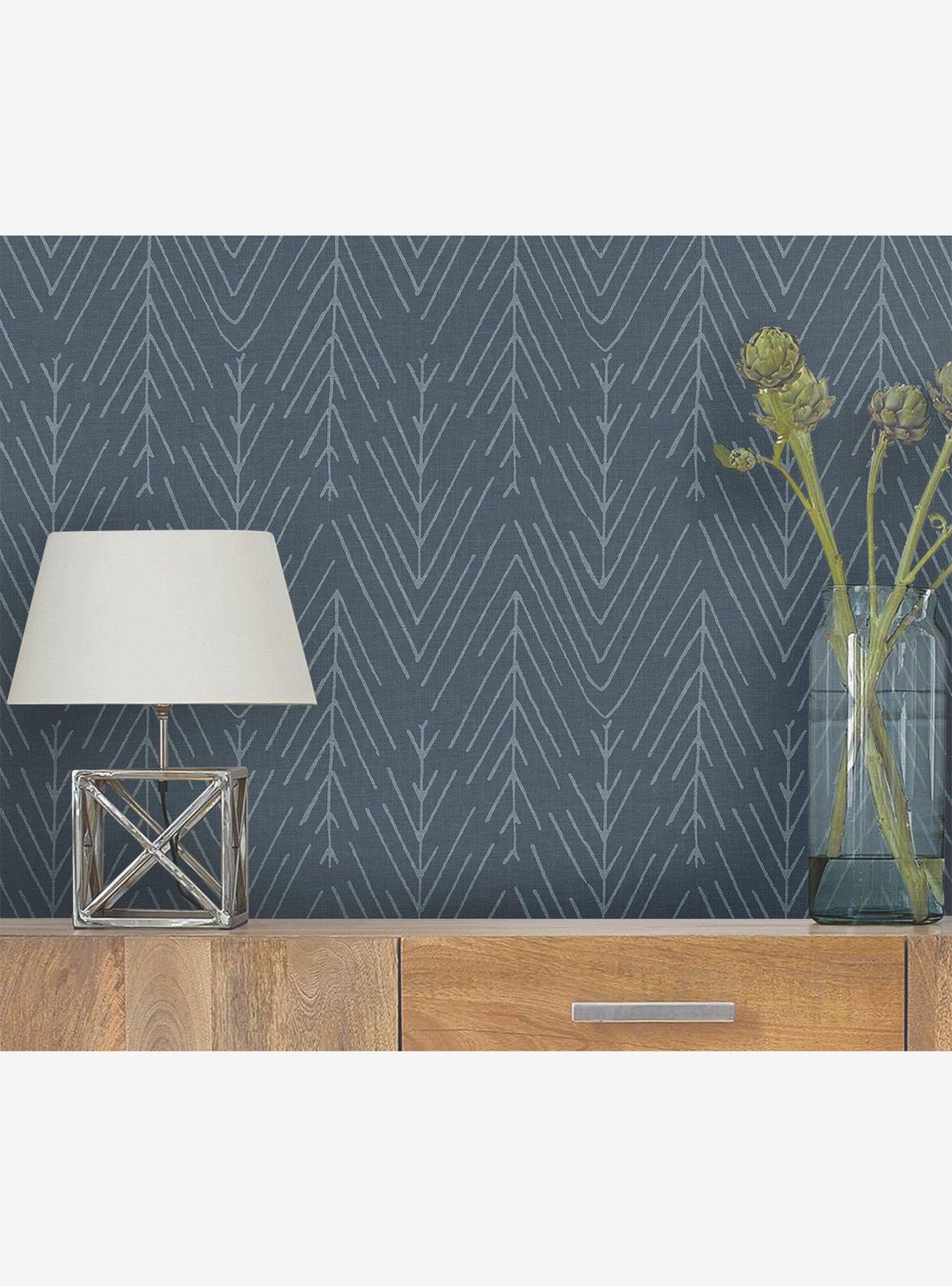 Twig Hygge Herringbone Navy Peel & Stick Wallpaper