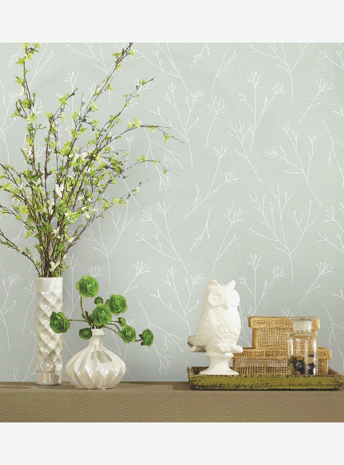 Twigs Green Peel & Stick Wallpaper, , alternate - view 2