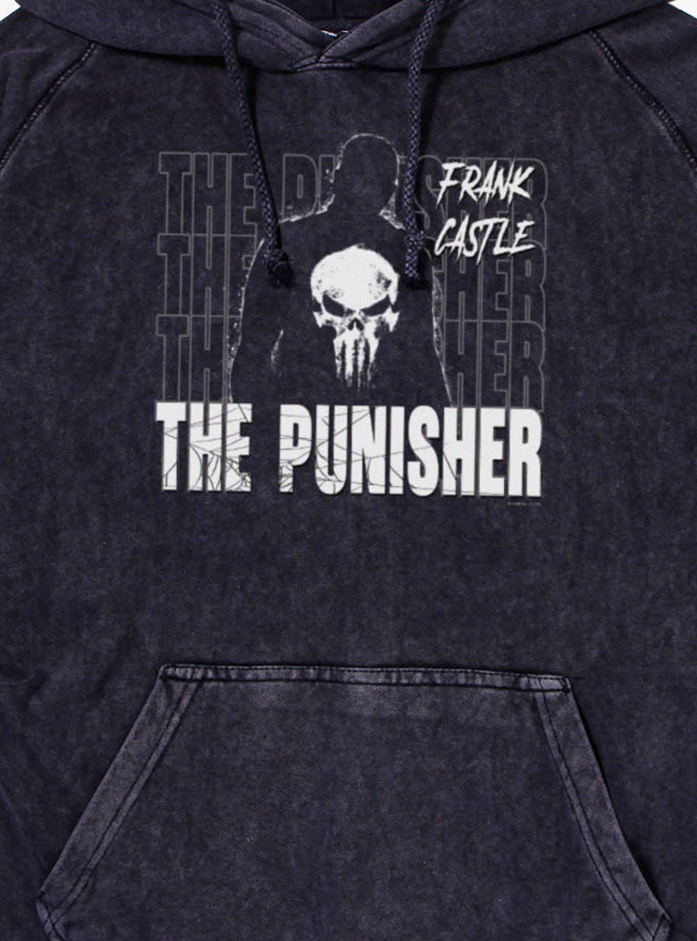 Marvel Spider-Man Brand New Day Frank Castle The Punisher Mineral Wash Hoodie, VINTAGE BLACK, alternate - view 2