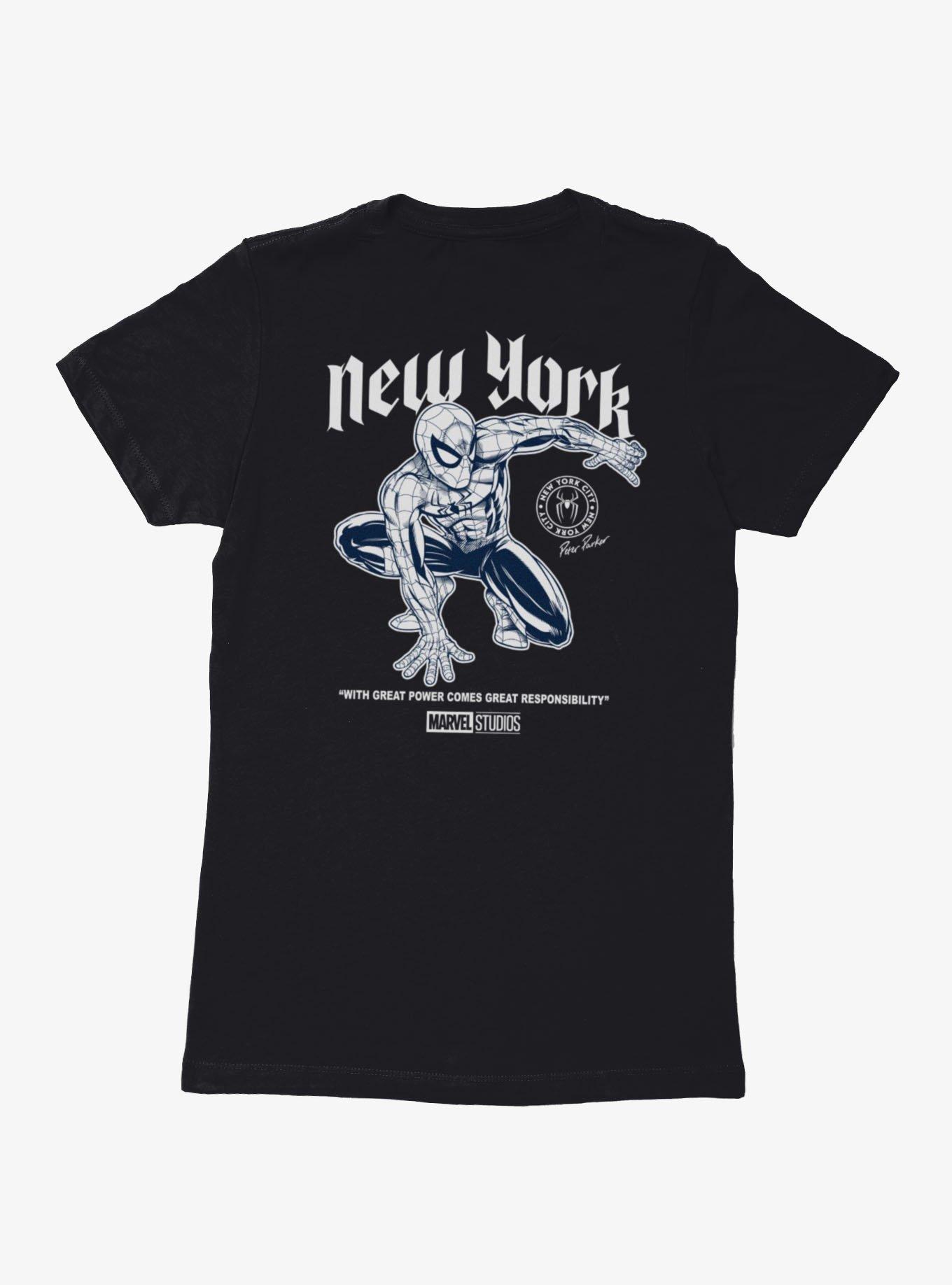 Marvel Spider-Man Brand New Day New York Great Power Comes Great Responsibility Womens T-Shirt, BLACK, alternate - view 2