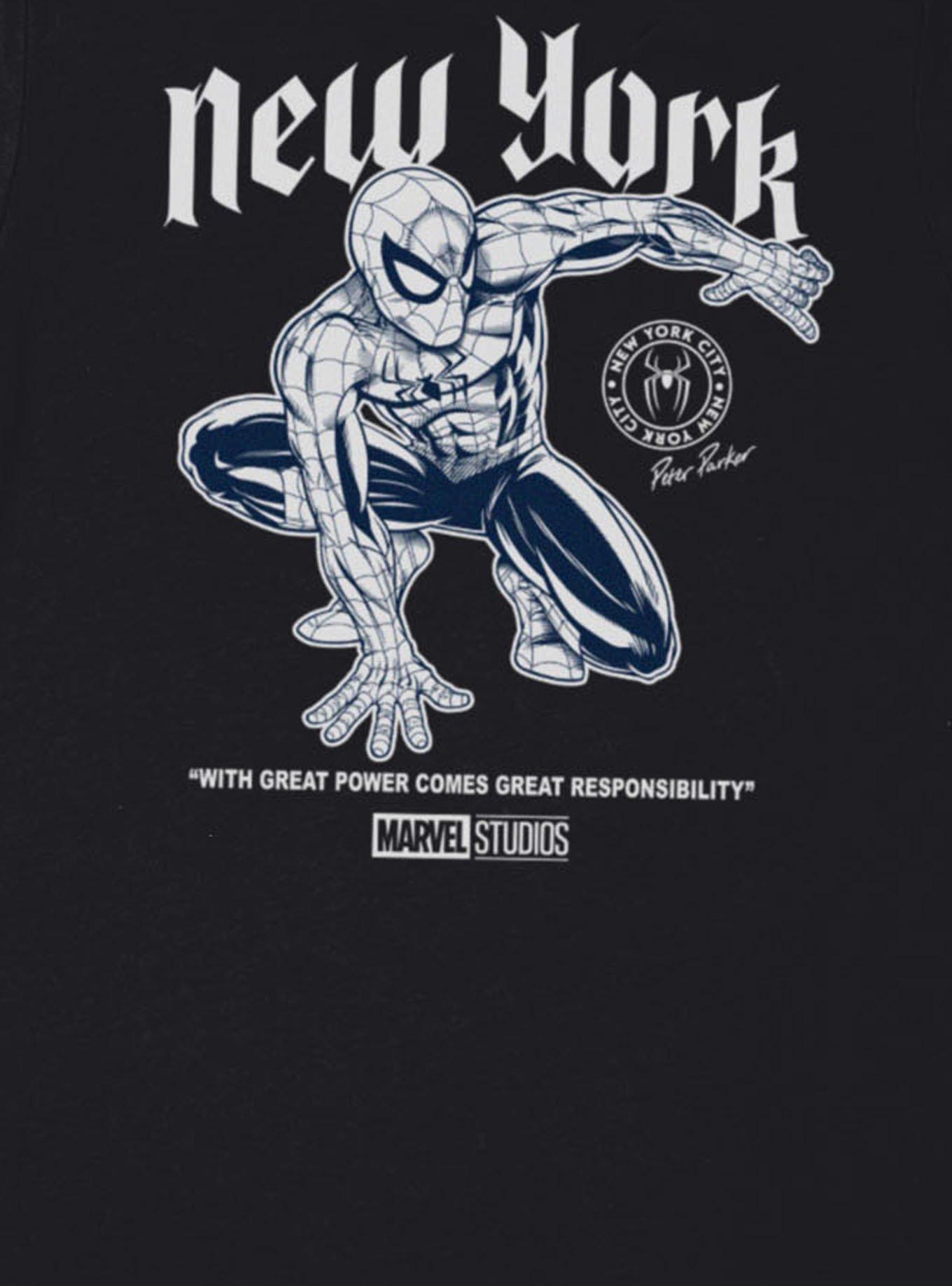 Marvel Spider-Man Brand New Day New York Great Power Comes Great Responsibility Womens T-Shirt, BLACK, alternate - view 4