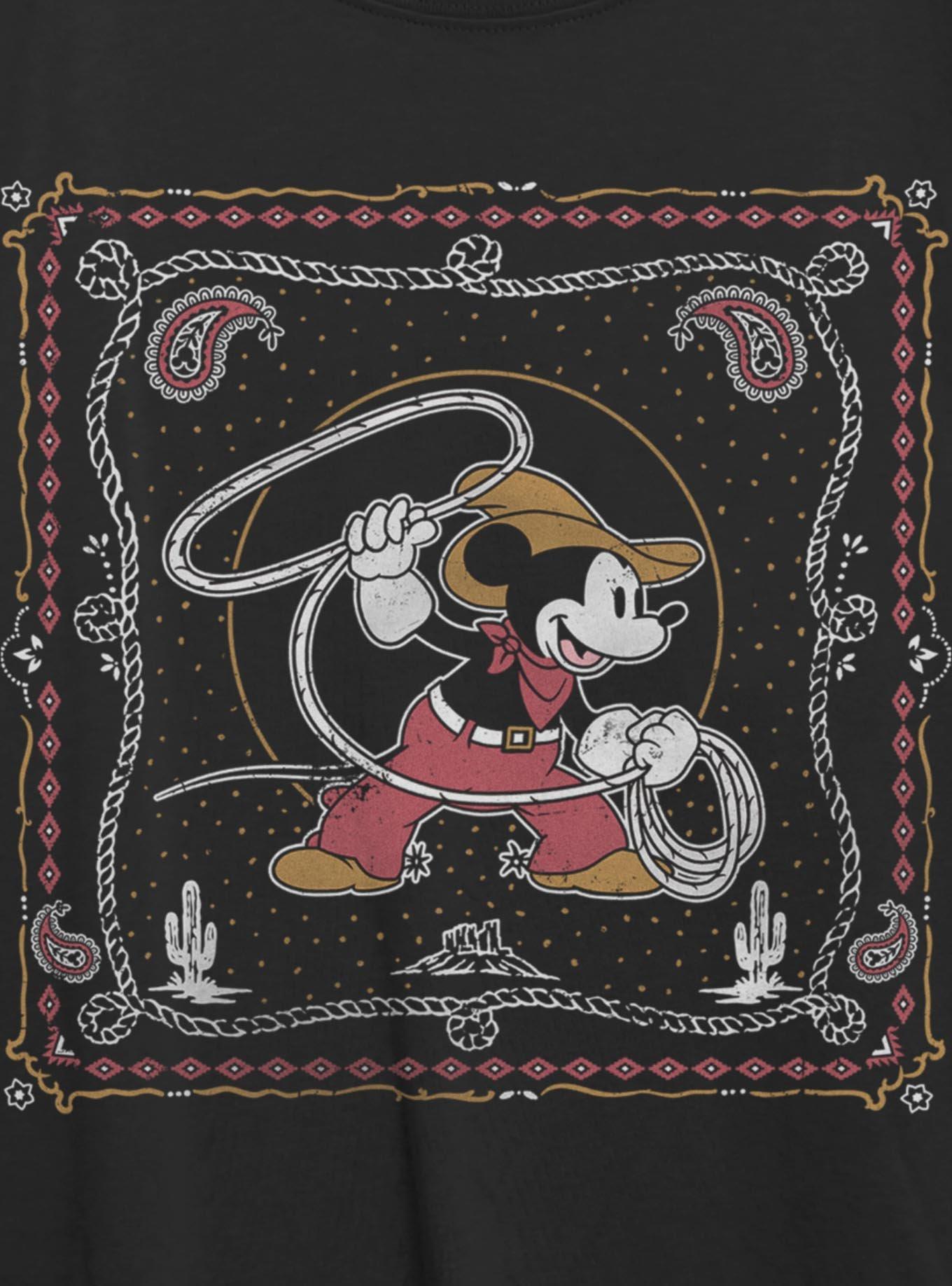 Disney Mickey Mouse Western Cowboy Paisley Womens Oversized T-Shirt BoxLunch Exclusive
