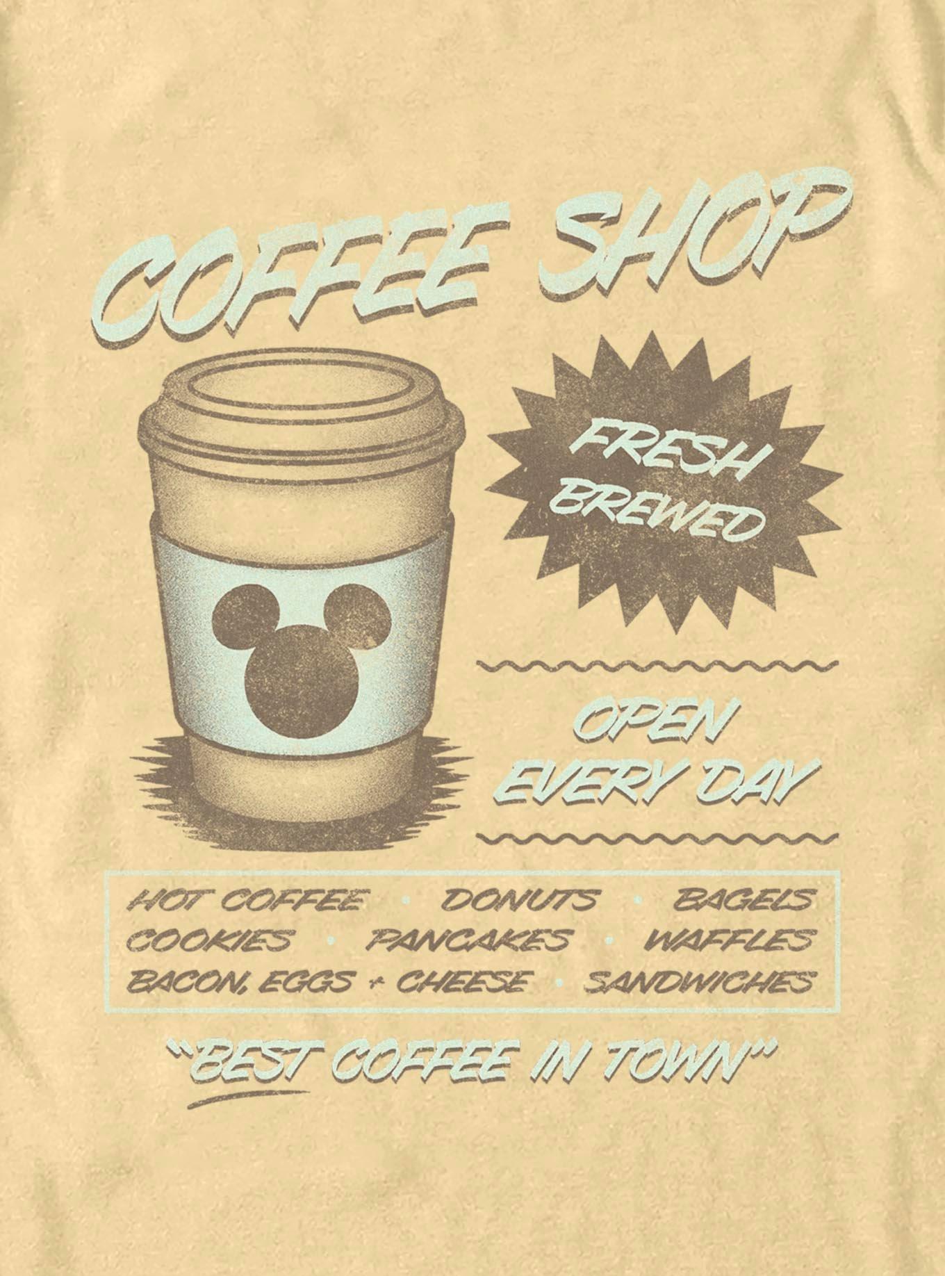 Disney Mickey Mouse Coffee Shop Garment Dye T-Shirt BoxLunch Exclusive, BUTTER, alternate - view 4