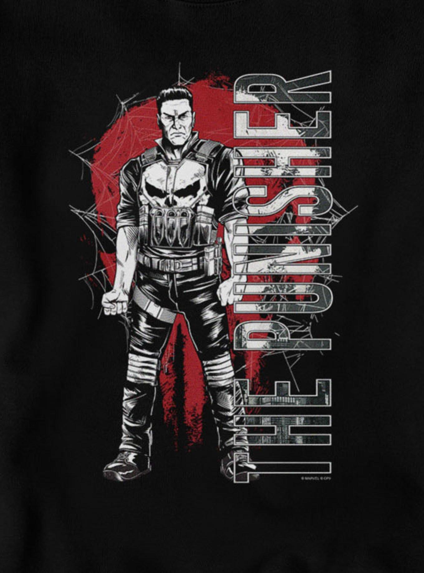 Marvel Spider-Man Brand New Day The Punisher Skull Sweatshirt, BLACK, alternate - view 2
