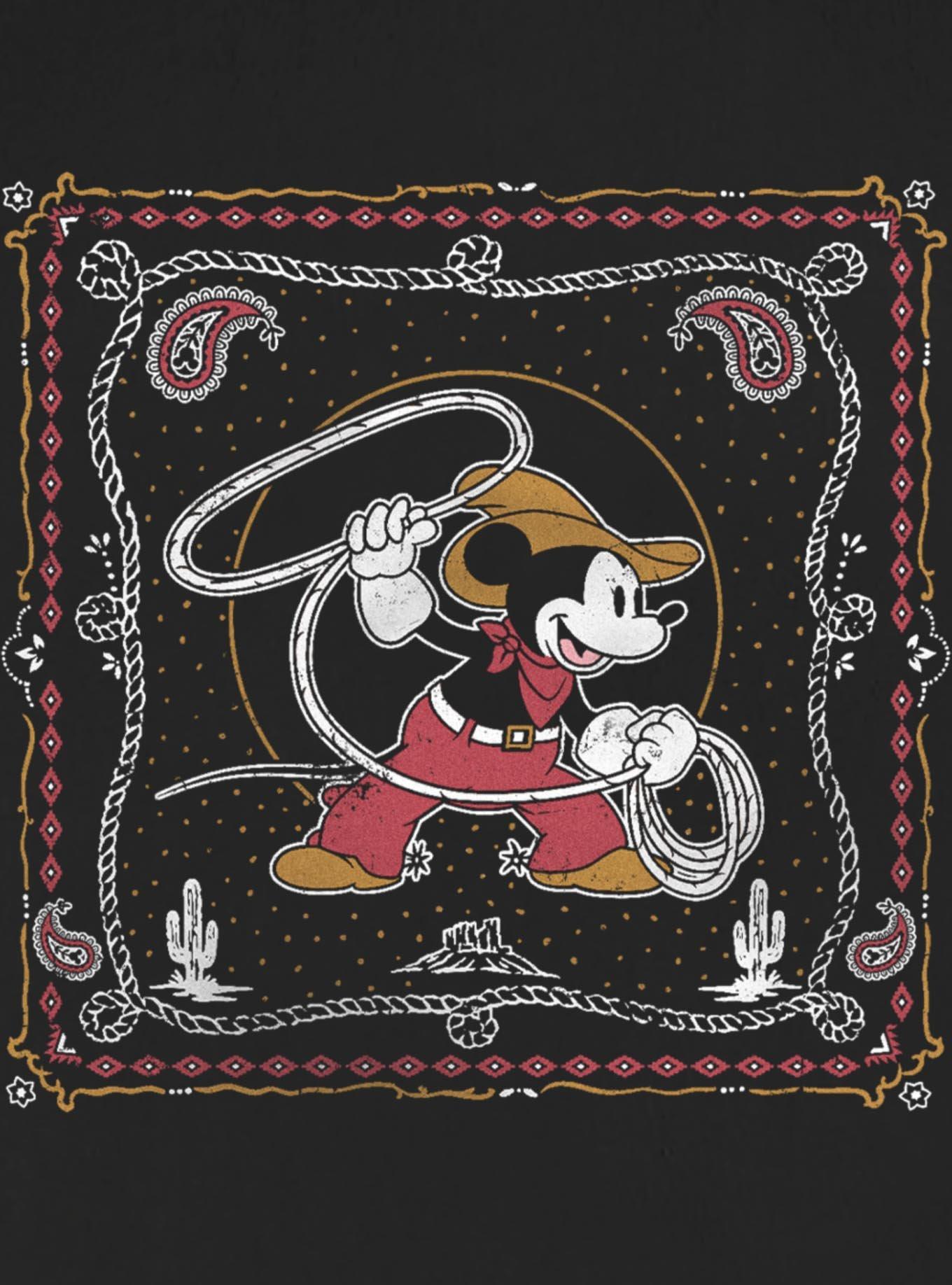 Disney Mickey Mouse Western Cowboy Paisley Sweatshirt BoxLunch Exclusive, BLACK, alternate - view 4