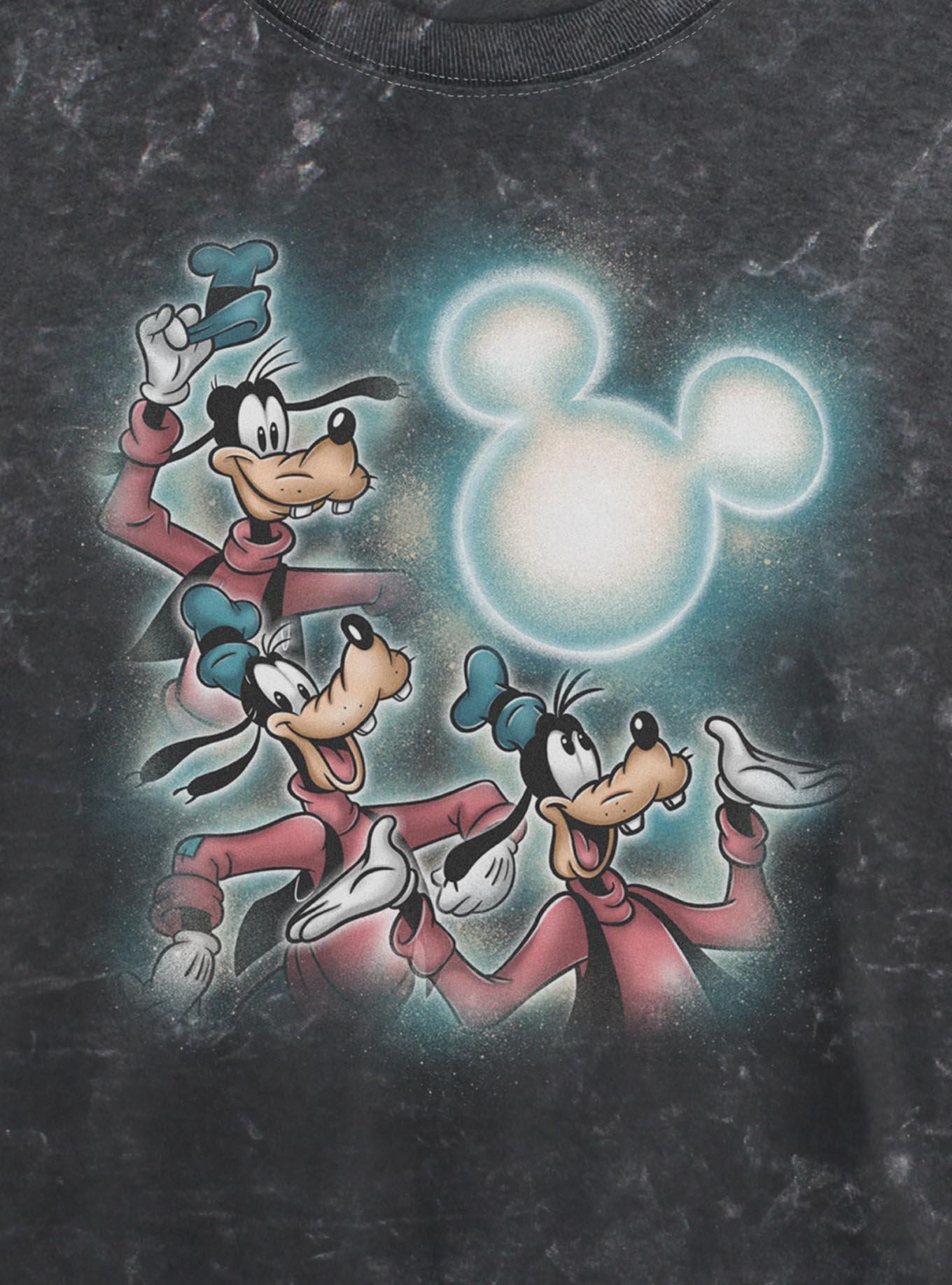 Disney Goofy Mickey Moon Womens Mineral Wash Crop T-Shirt BoxLunch Exclusive