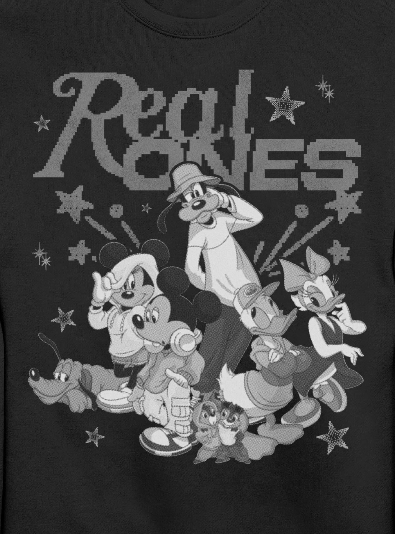 Disney Mickey Mouse Real Ones Sweatshirt BoxLunch Exclusive, BLACK, alternate - view 2