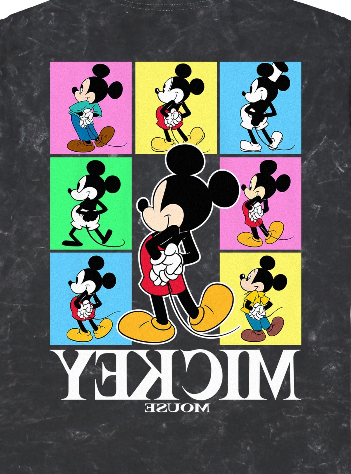 Disney Mickey Mouse Color Block Mineral Wash T-Shirt BoxLunch Exclusive, BLACK, alternate - view 4