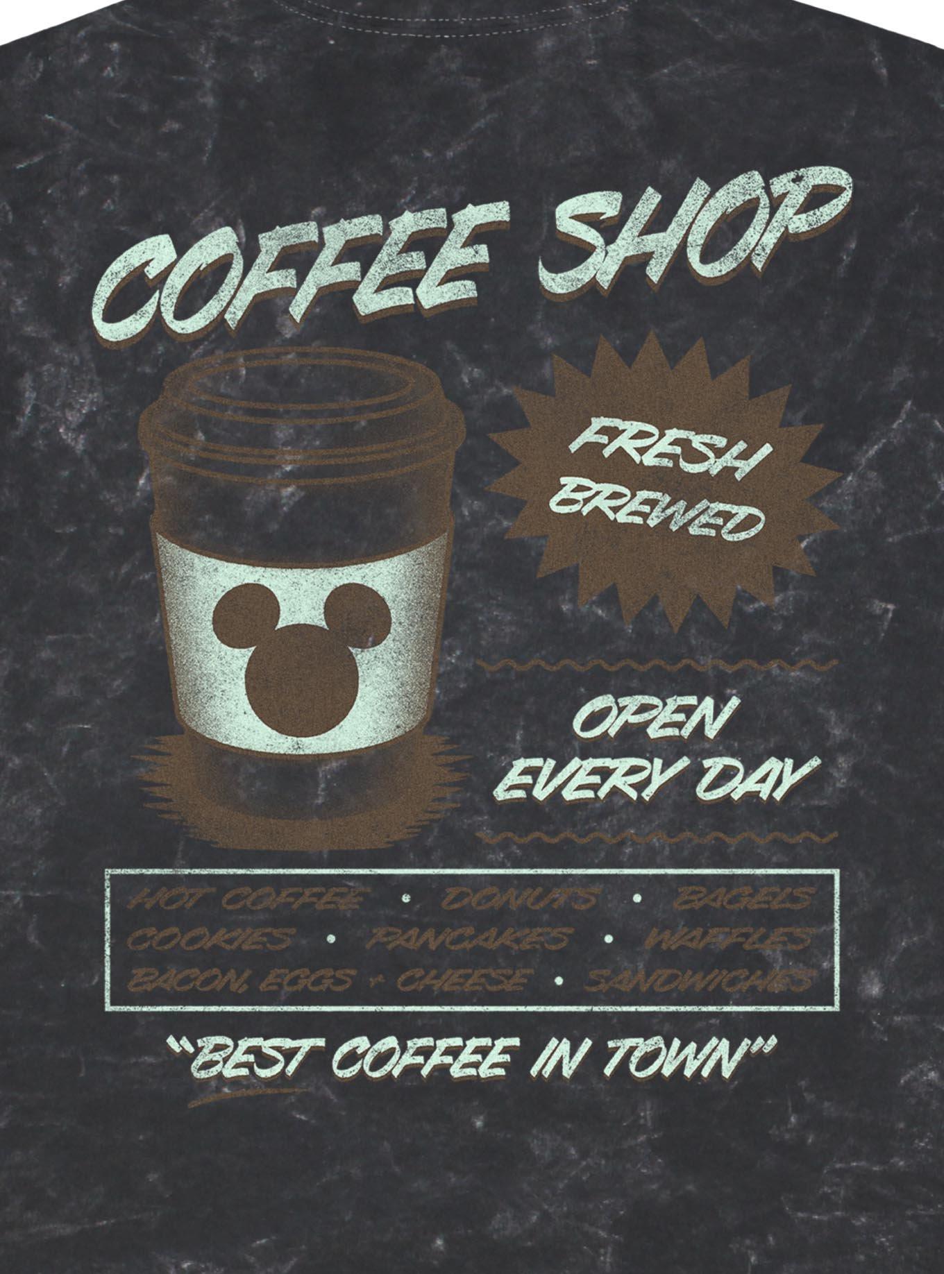 Disney Mickey Mouse Coffee Shop Mineral Wash T-Shirt BoxLunch Exclusive, BLACK, alternate - view 4