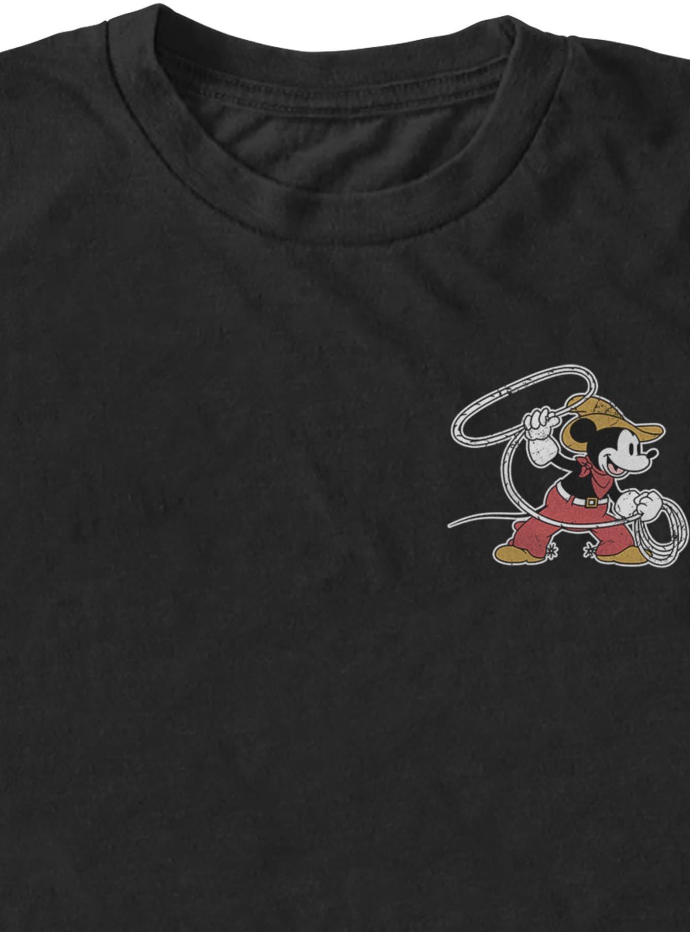 Disney Mickey Mouse Western Cowboy Lasso Rope T-Shirt BoxLunch Exclusive, BLACK, alternate - view 3