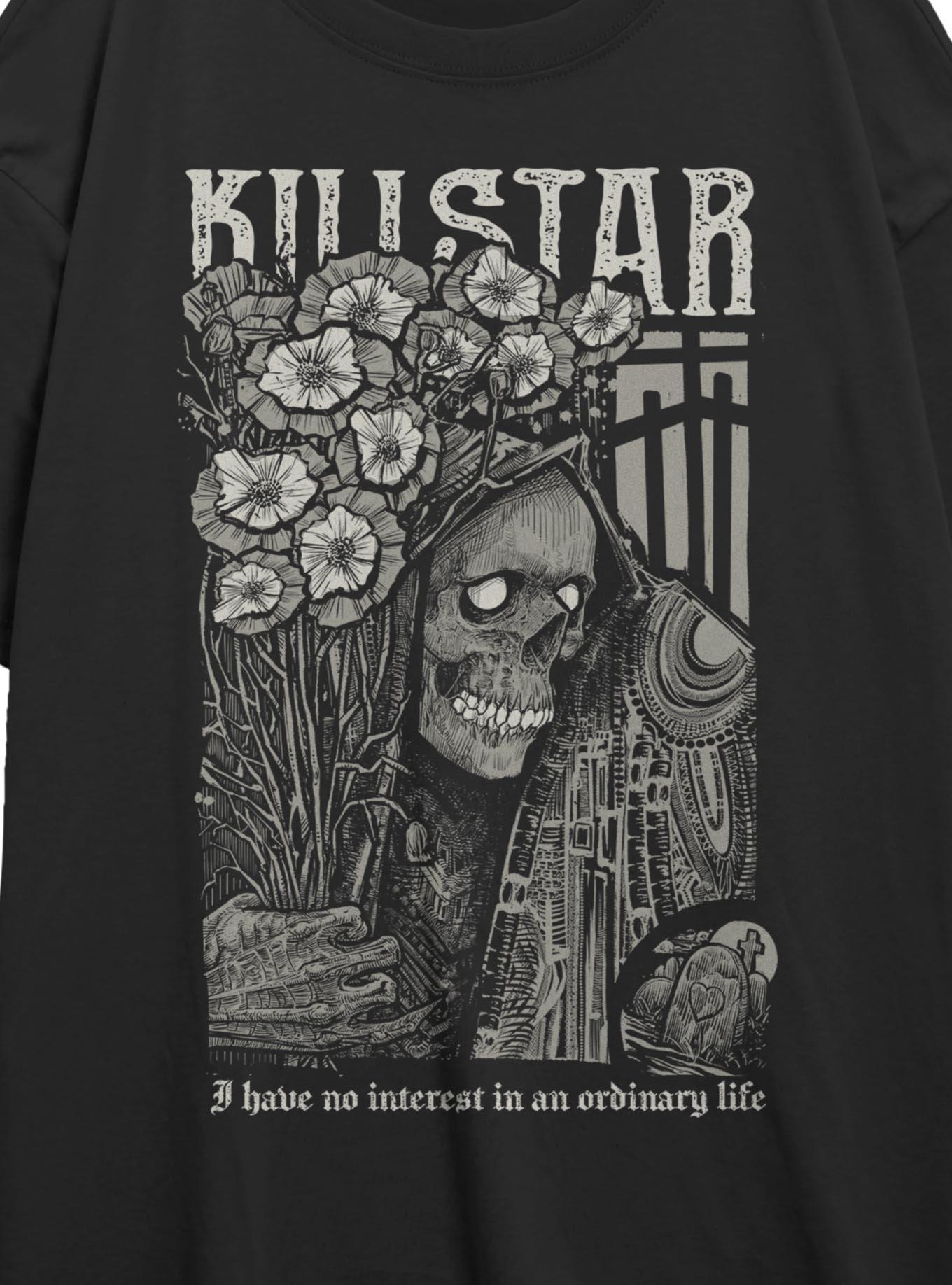 Killstar No Ordinary Life Skeleton Girls Oversized T-Shirt, BLACK, alternate - view 2