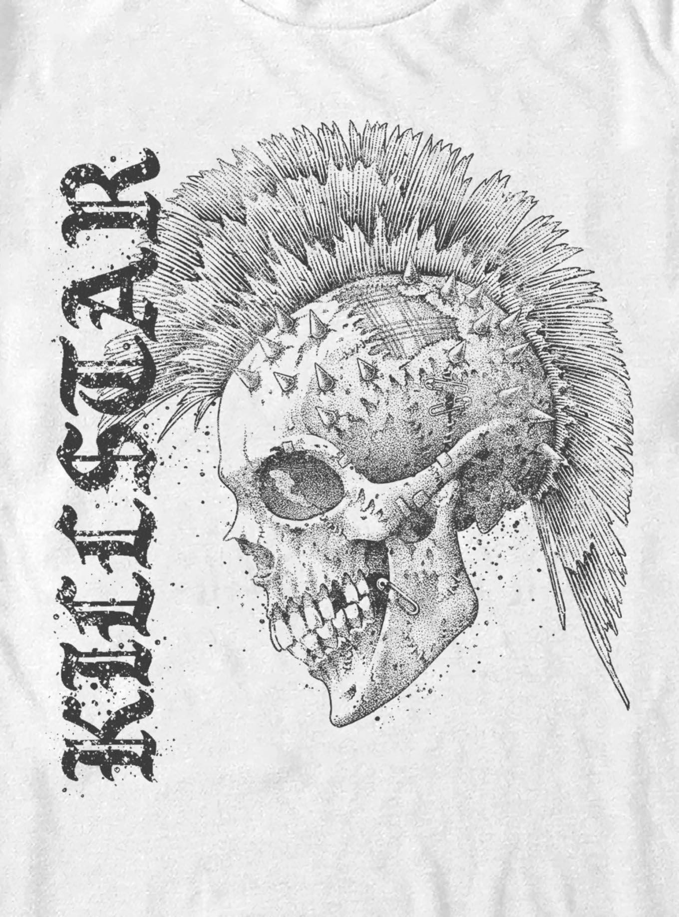 Killstar Mohawk Skull T-Shirt, WHITE, alternate - view 2