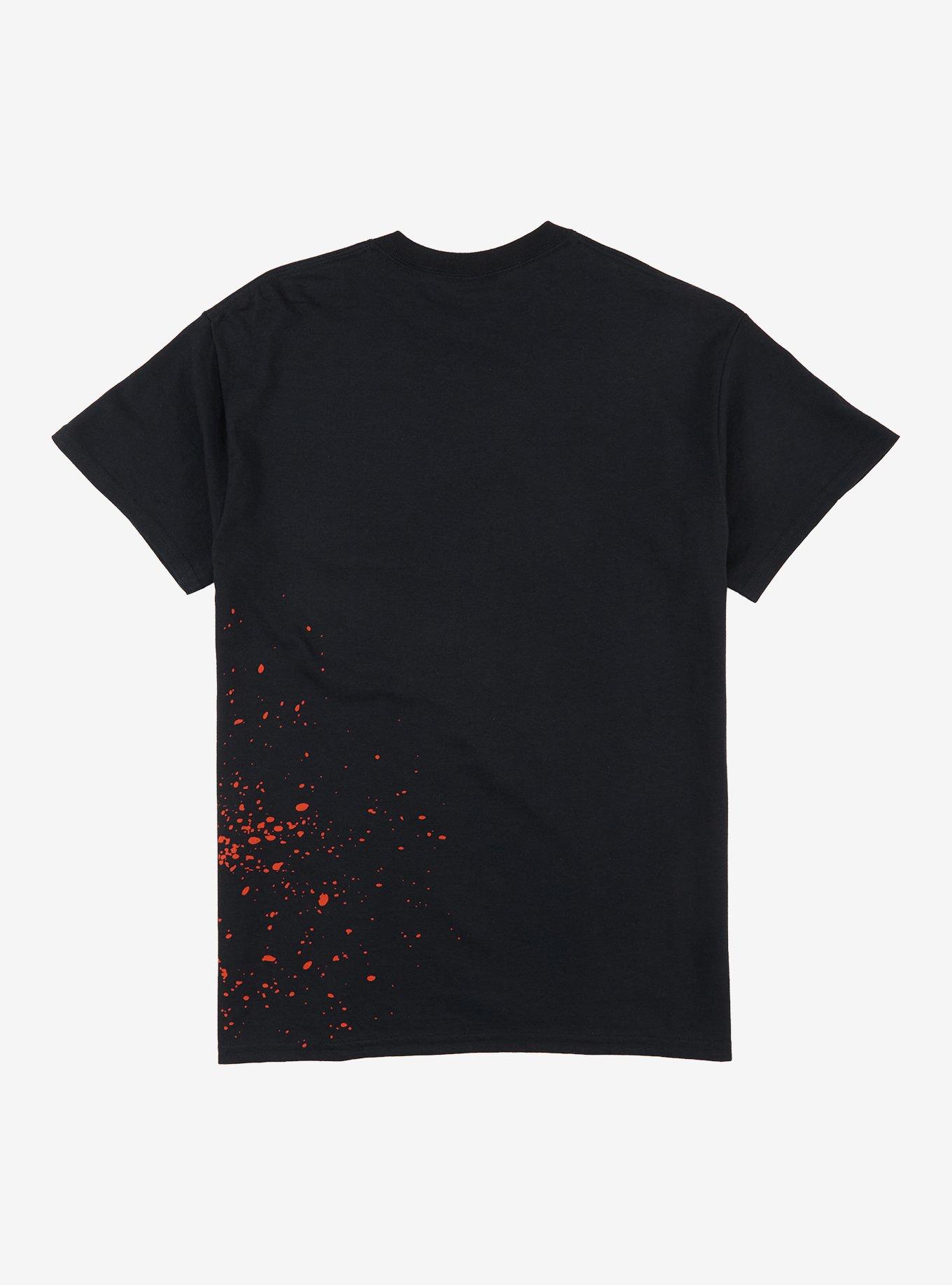 Terrifier Art The Clown Blood T-Shirt By Vertebrae33, BLACK, alternate - view 2