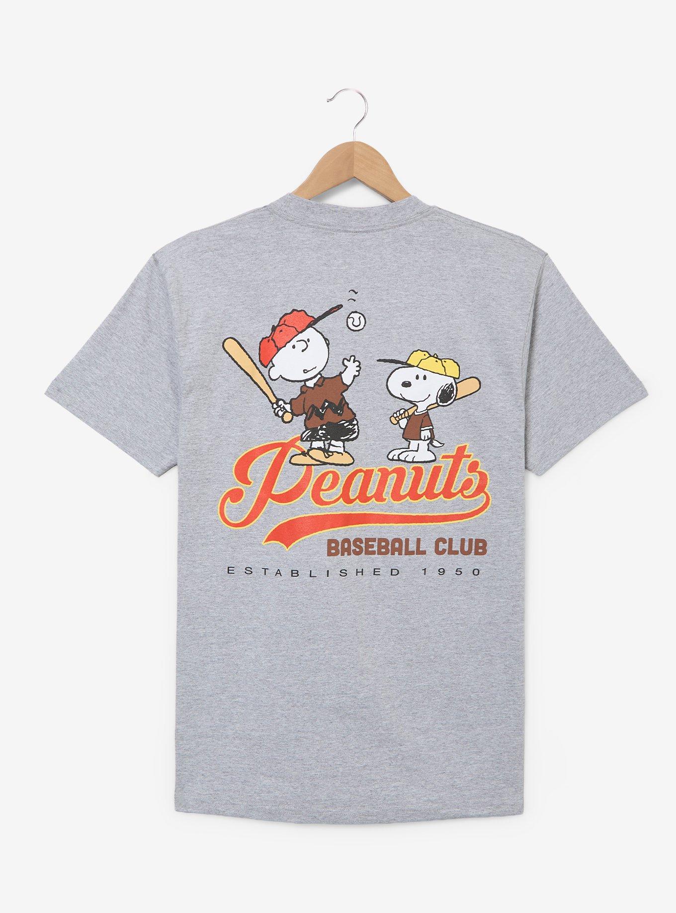 Peanuts Snoopy Baseball Club T-Shirt - BoxLunch Exclusive, GREY, alternate - view 2