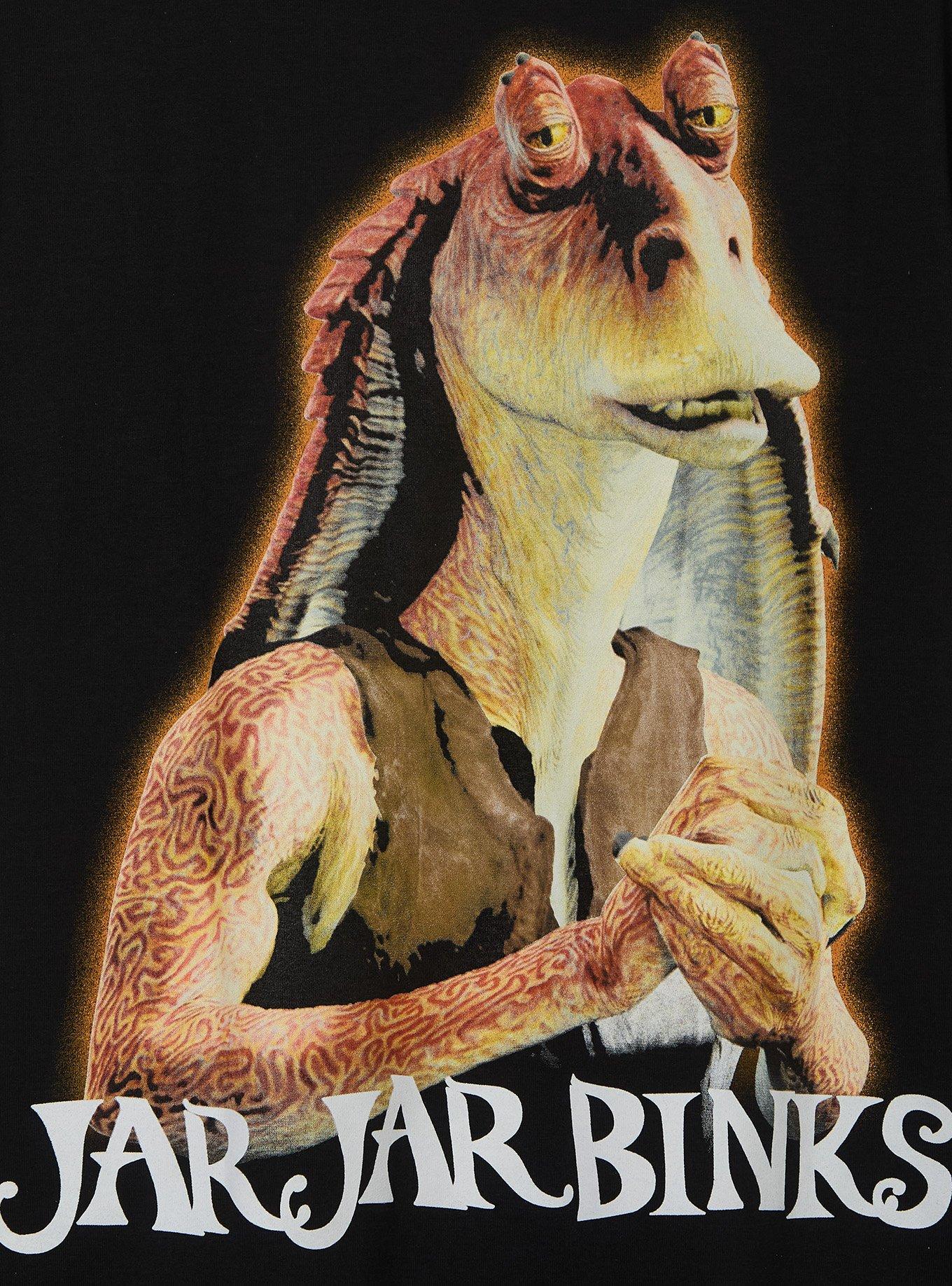 Star Wars: The Phantom Menace Jar Jar Binks Multi-Portrait T-Shirt - BoxLunch Exclusive, BLACK, alternate - view 4