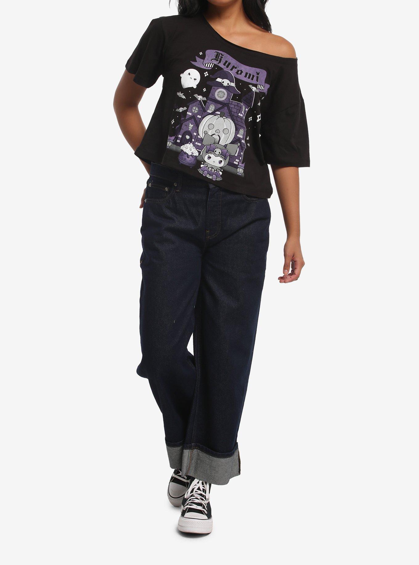 Kuromi's Mischief Mansion Girls Off-Shoulder T-Shirt, PURPLE, alternate - view 2