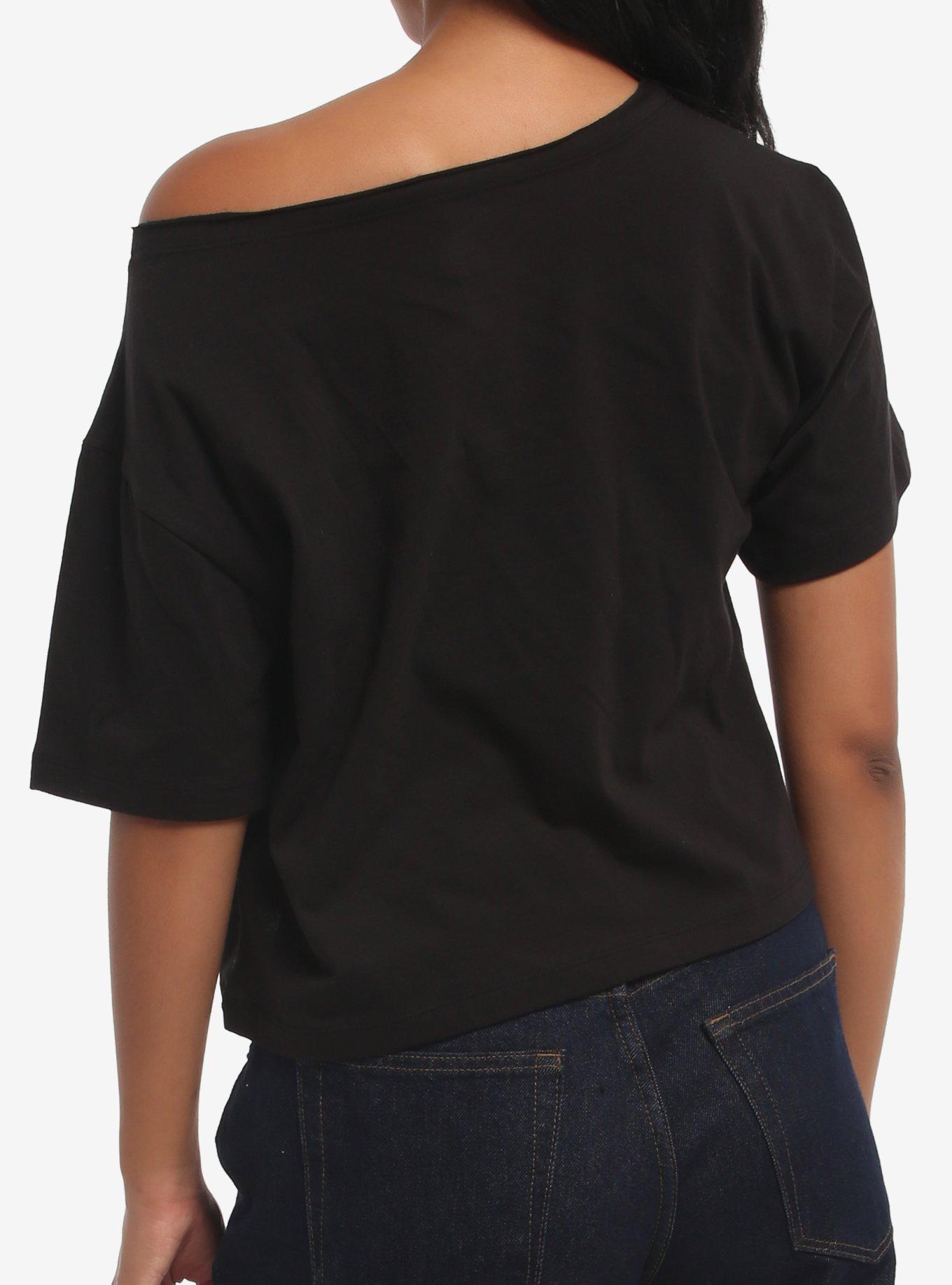 Kuromi's Mischief Mansion Girls Off-Shoulder T-Shirt, PURPLE, alternate - view 3