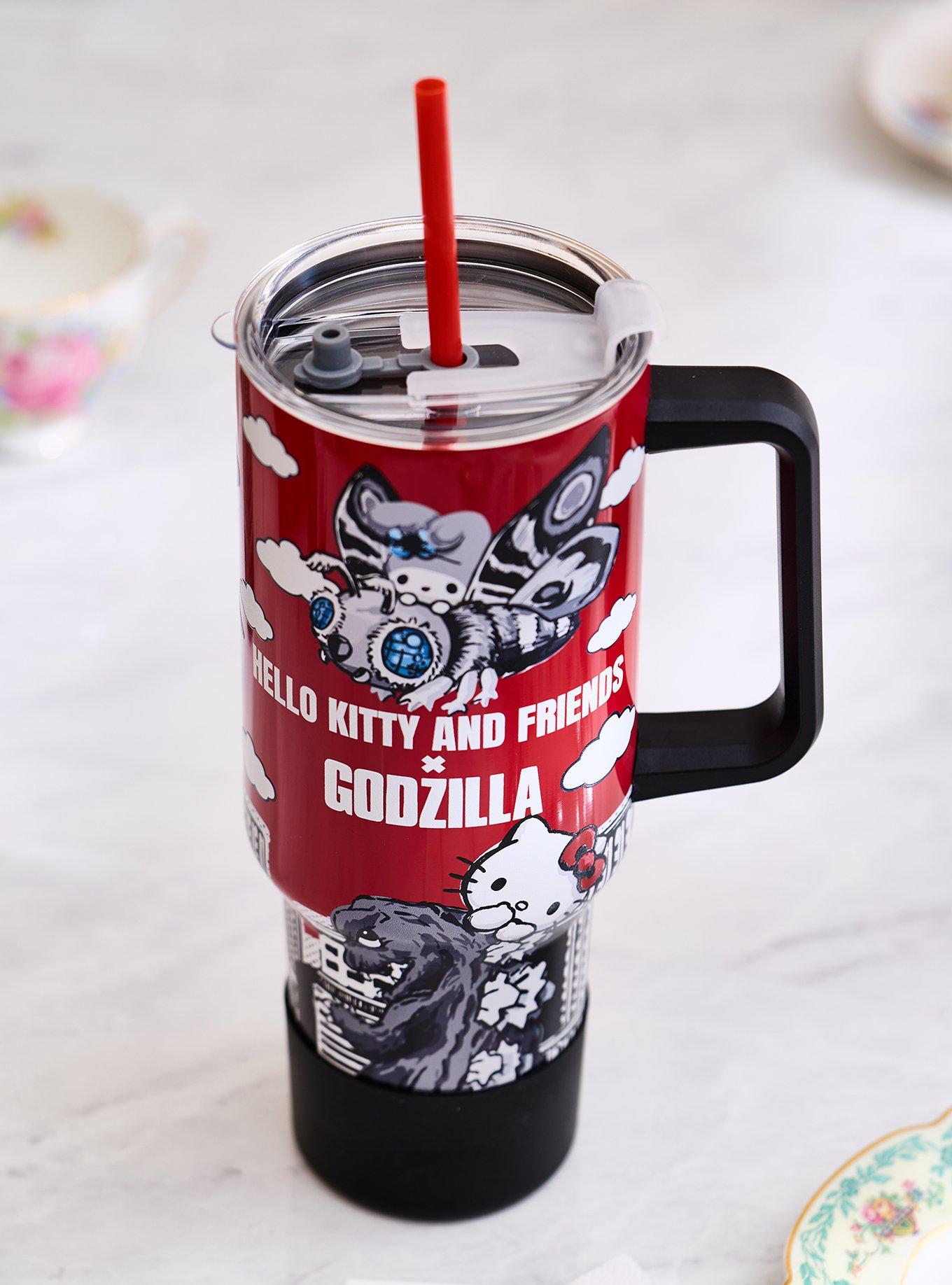 Sanrio Hello Kitty and Friends x Godzilla Straw Tumbler with Handle - BoxLunch Exclusive, , alternate - view 3