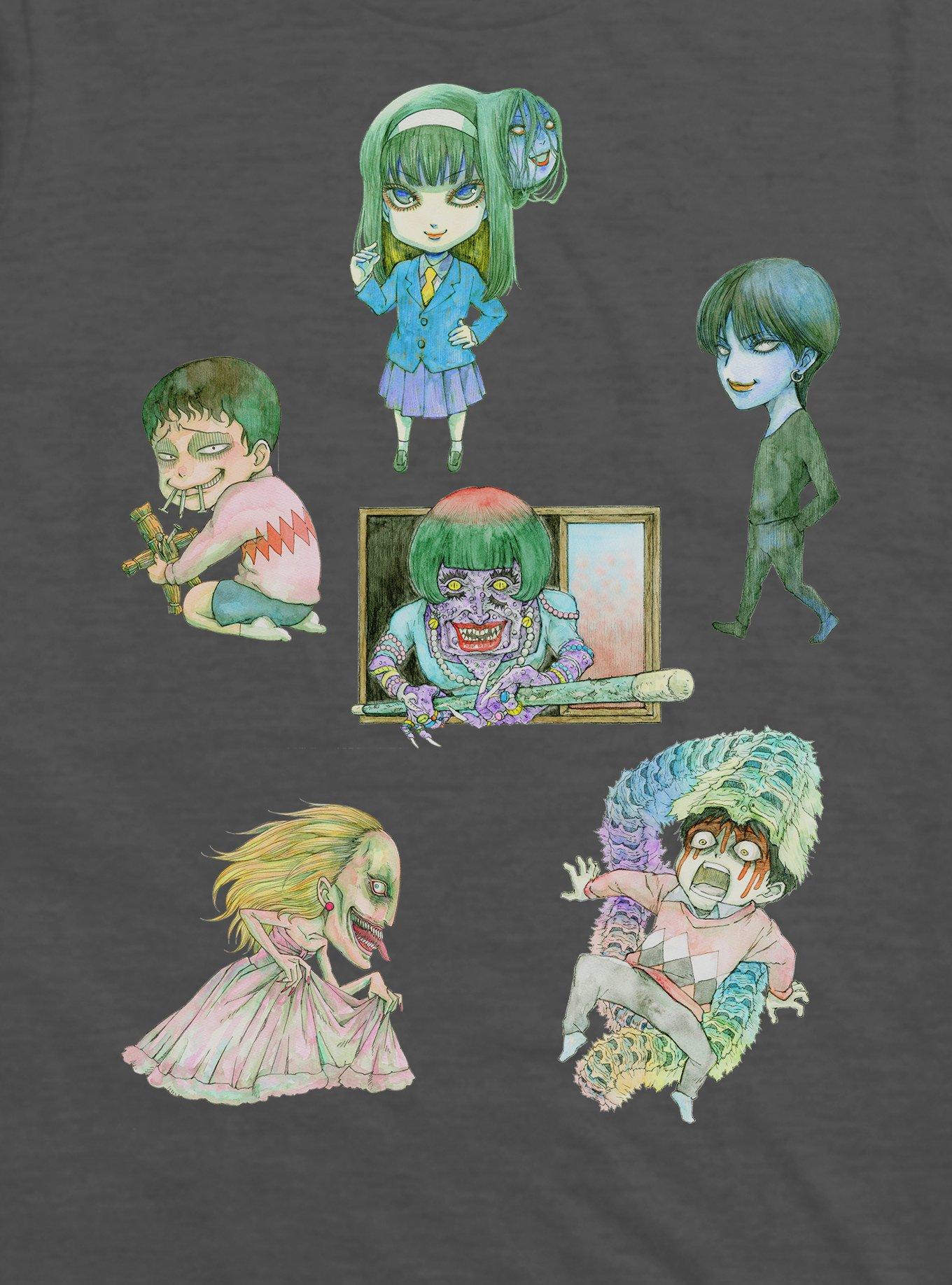 Junji Ito SD art characters scattered T-Shirt, , alternate - view 3