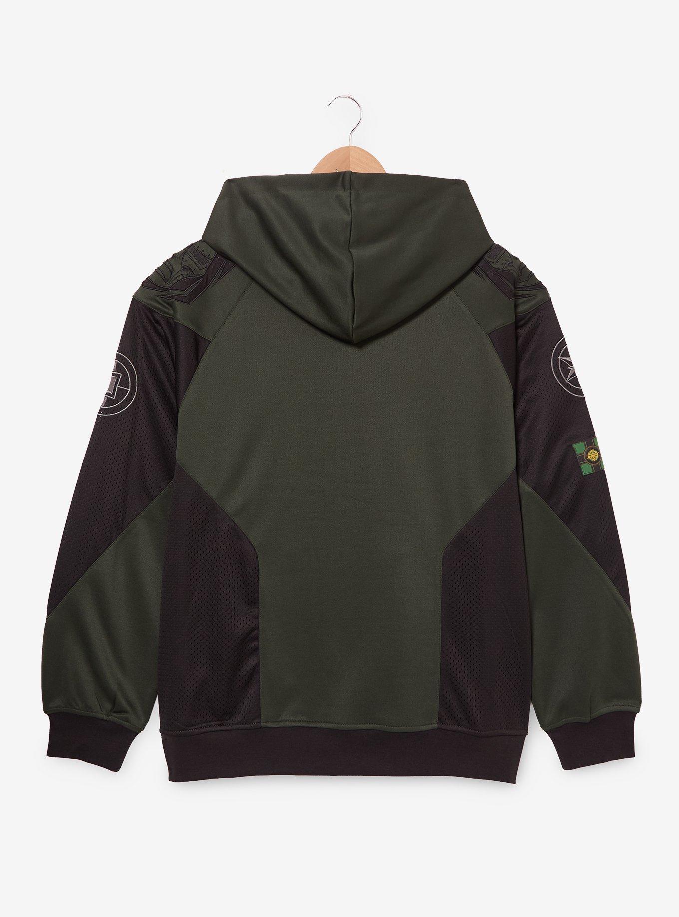 Marvel Avengers: Doomsday Doctor Doom Mesh Zippered Hoodie - BoxLunch Exclusive, GREEN  BLACK, alternate - view 2