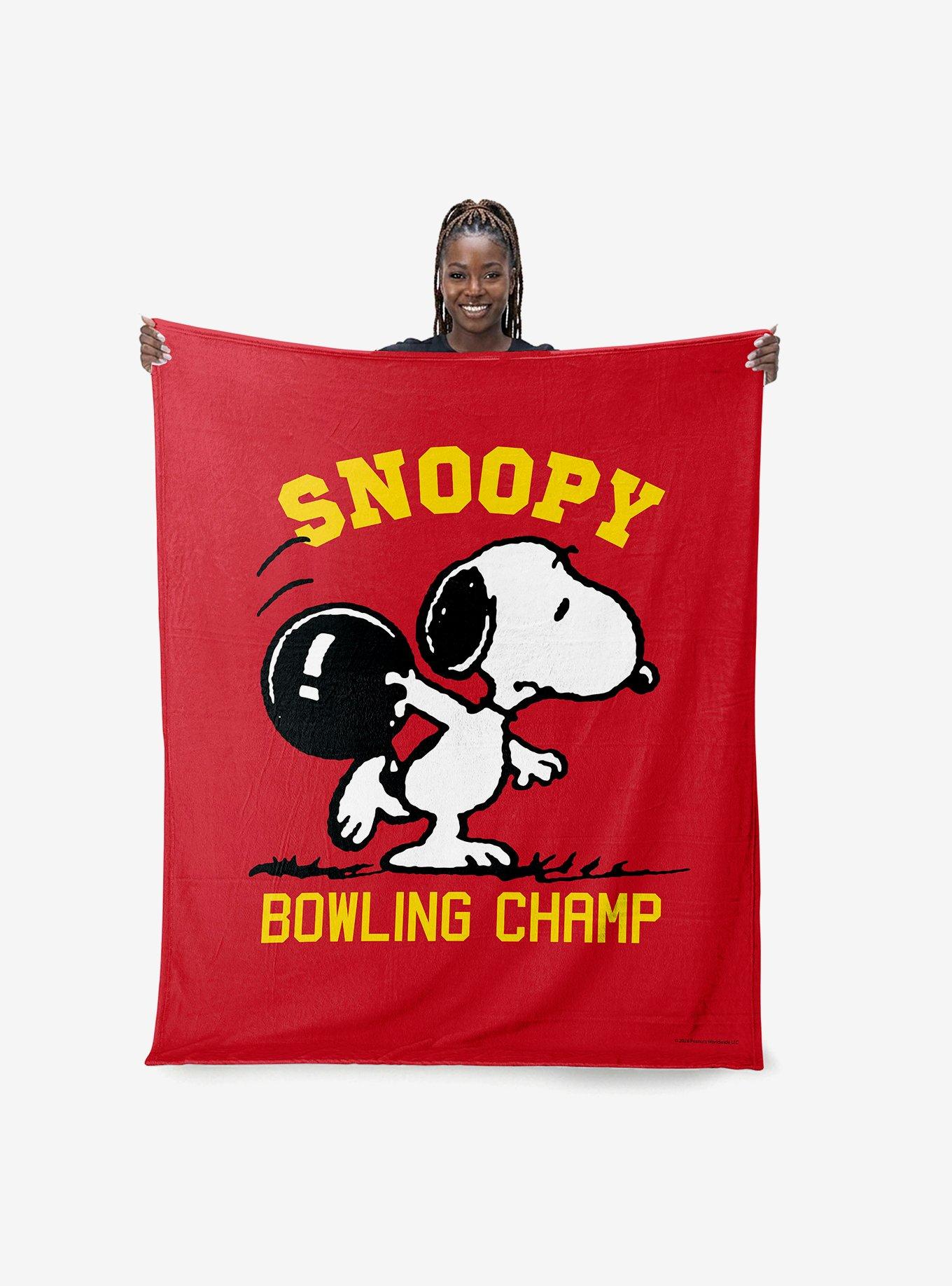 Peanuts Snoopy Bowling Silk Touch Throw Blanket