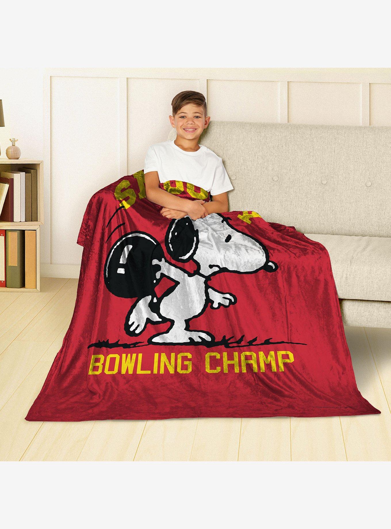 Peanuts Snoopy Bowling Silk Touch Throw Blanket, , alternate - view 3