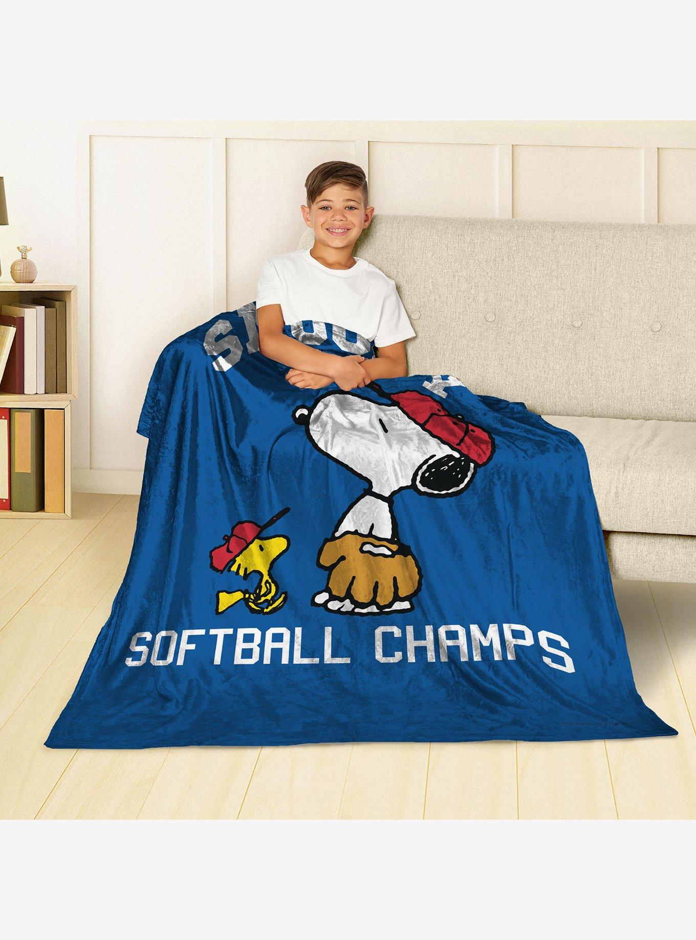 Peanuts Snoopy Softball Silk Touch Throw Blanket, , alternate - view 3