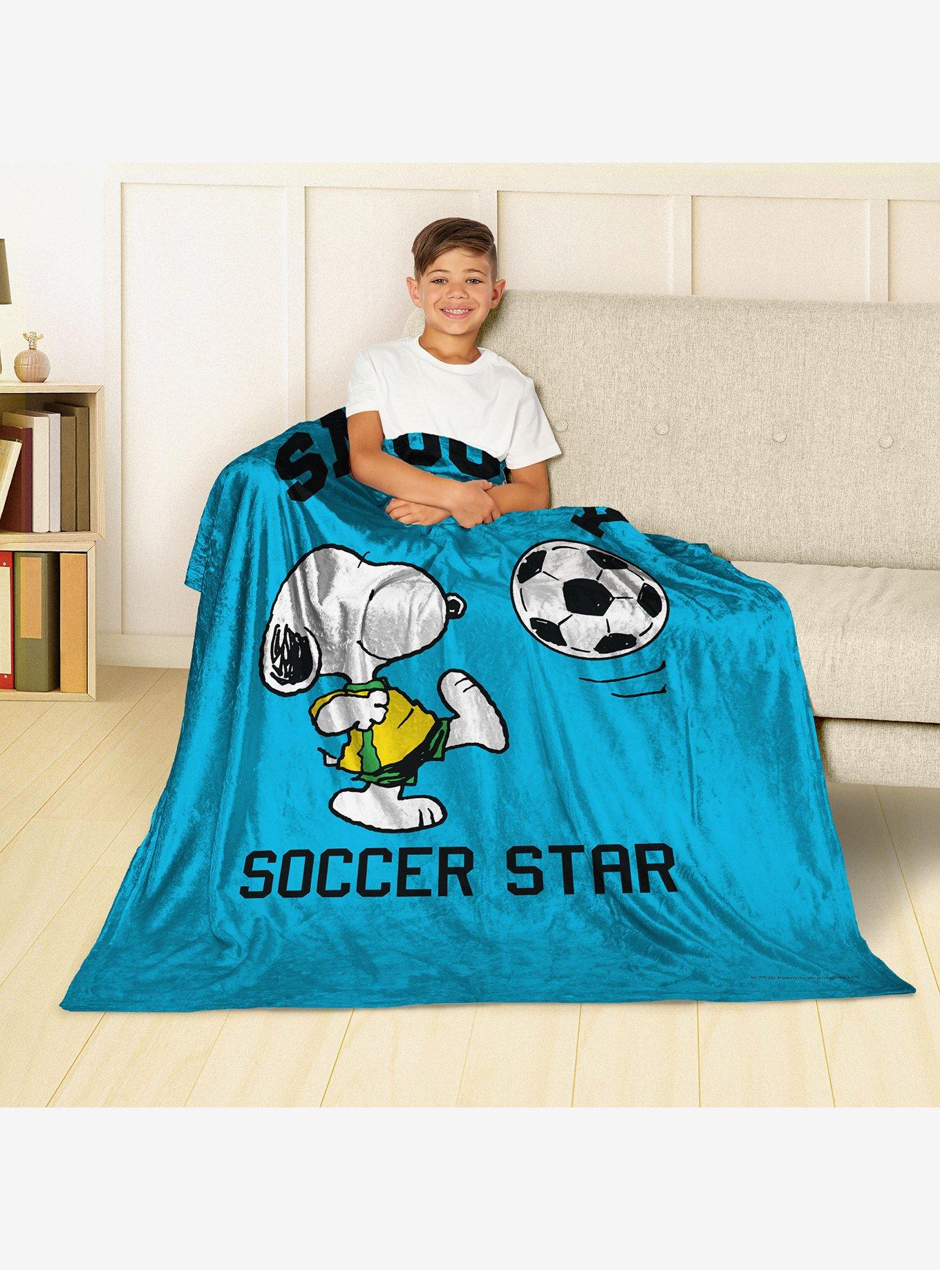 Peanuts Snoopy Soccer Silk Touch Throw Blanket, , alternate - view 3