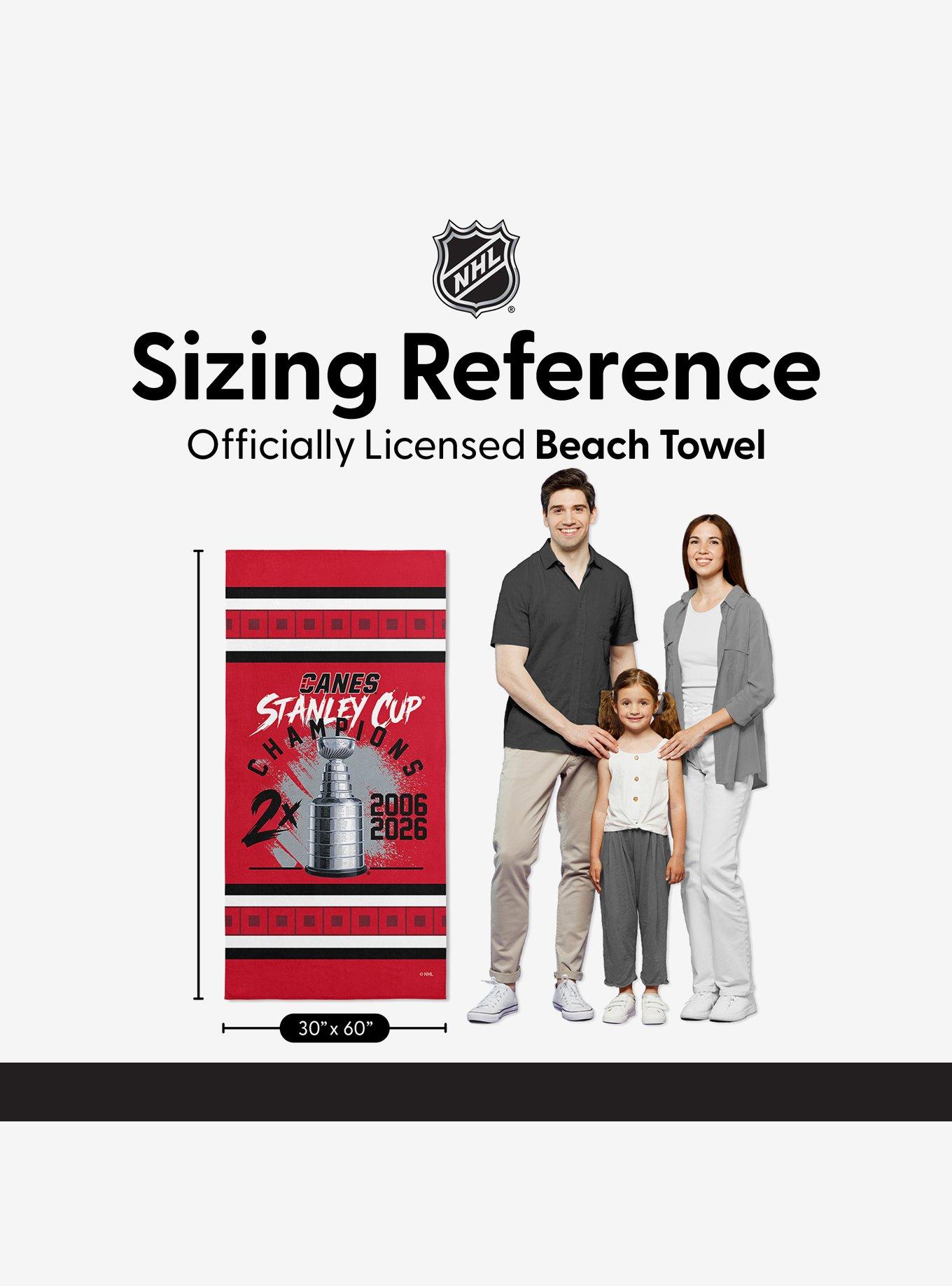 NHL Carolina Hurricanes Stanley Cup Multi-Champ Trophy Case Beach Towel, , alternate - view 6