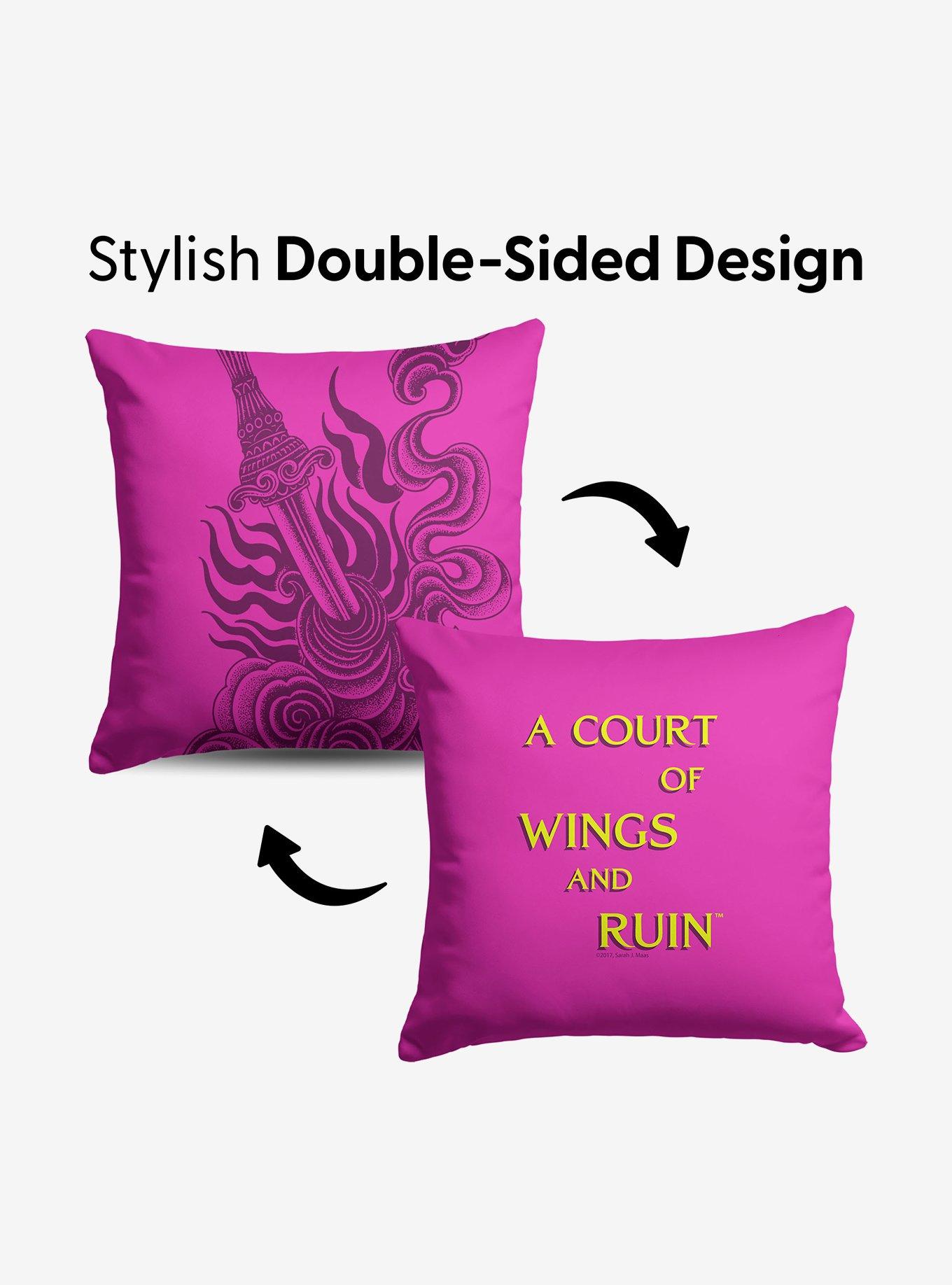A Court of Wings and Ruin Logo Drop Throw Pillow, , alternate - view 3
