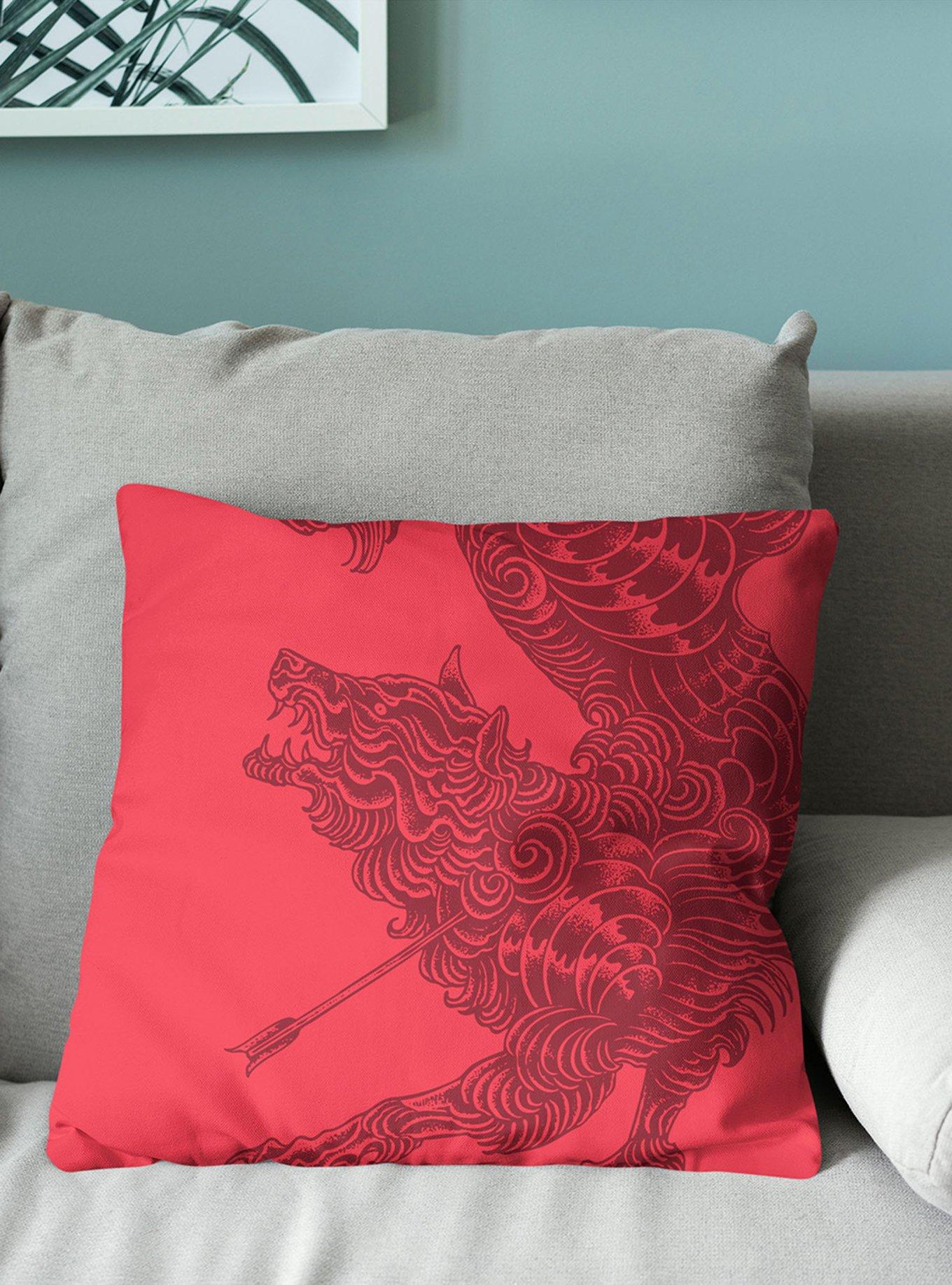 A Court of Thorns and Roses Logo Drop Throw Pillow, , alternate - view 2
