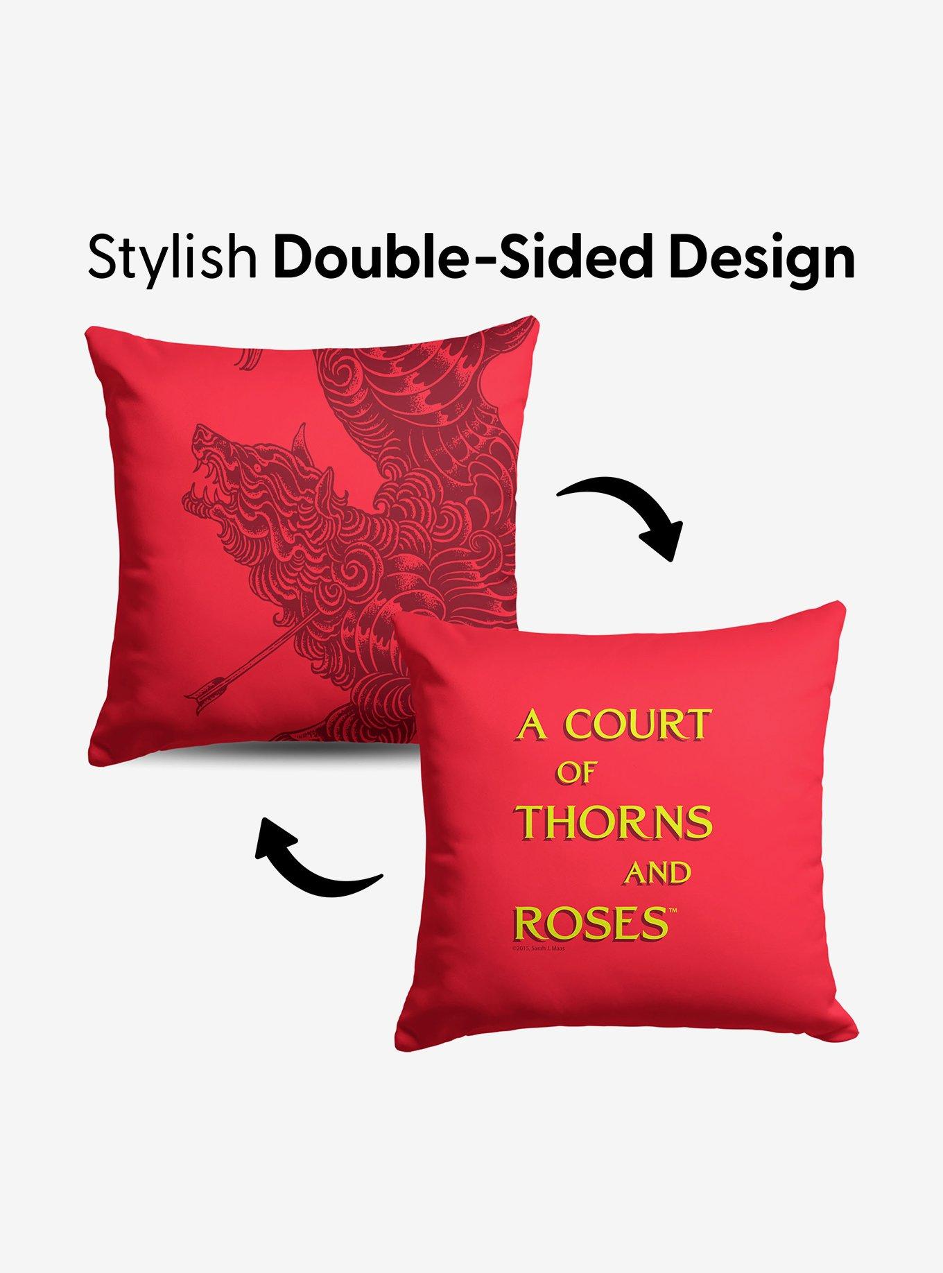 A Court of Thorns and Roses Logo Drop Throw Pillow, , alternate - view 3