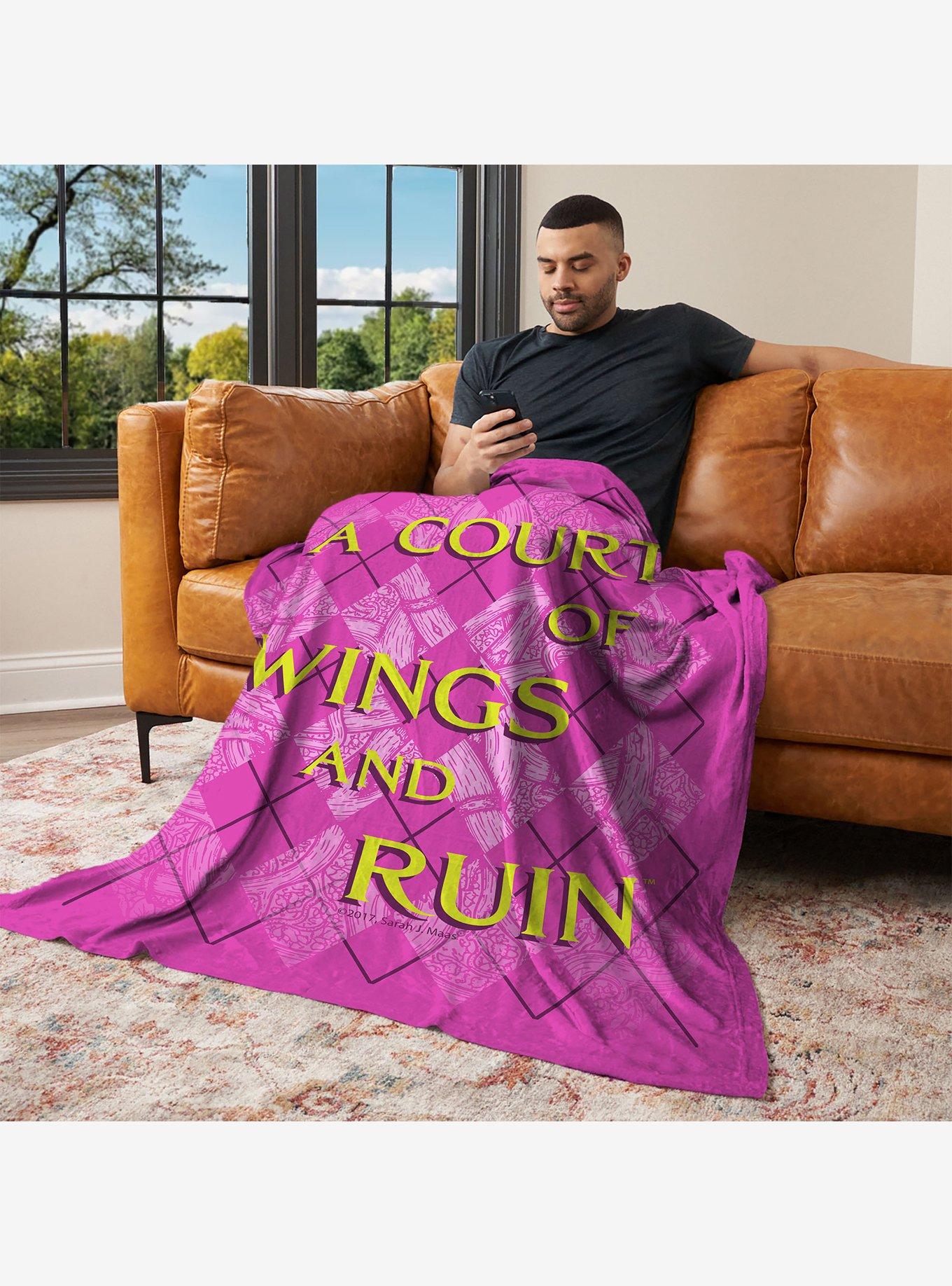 A Court of Wings and Ruin Diamond Florals Silk Touch Throw Blanket, , alternate - view 3