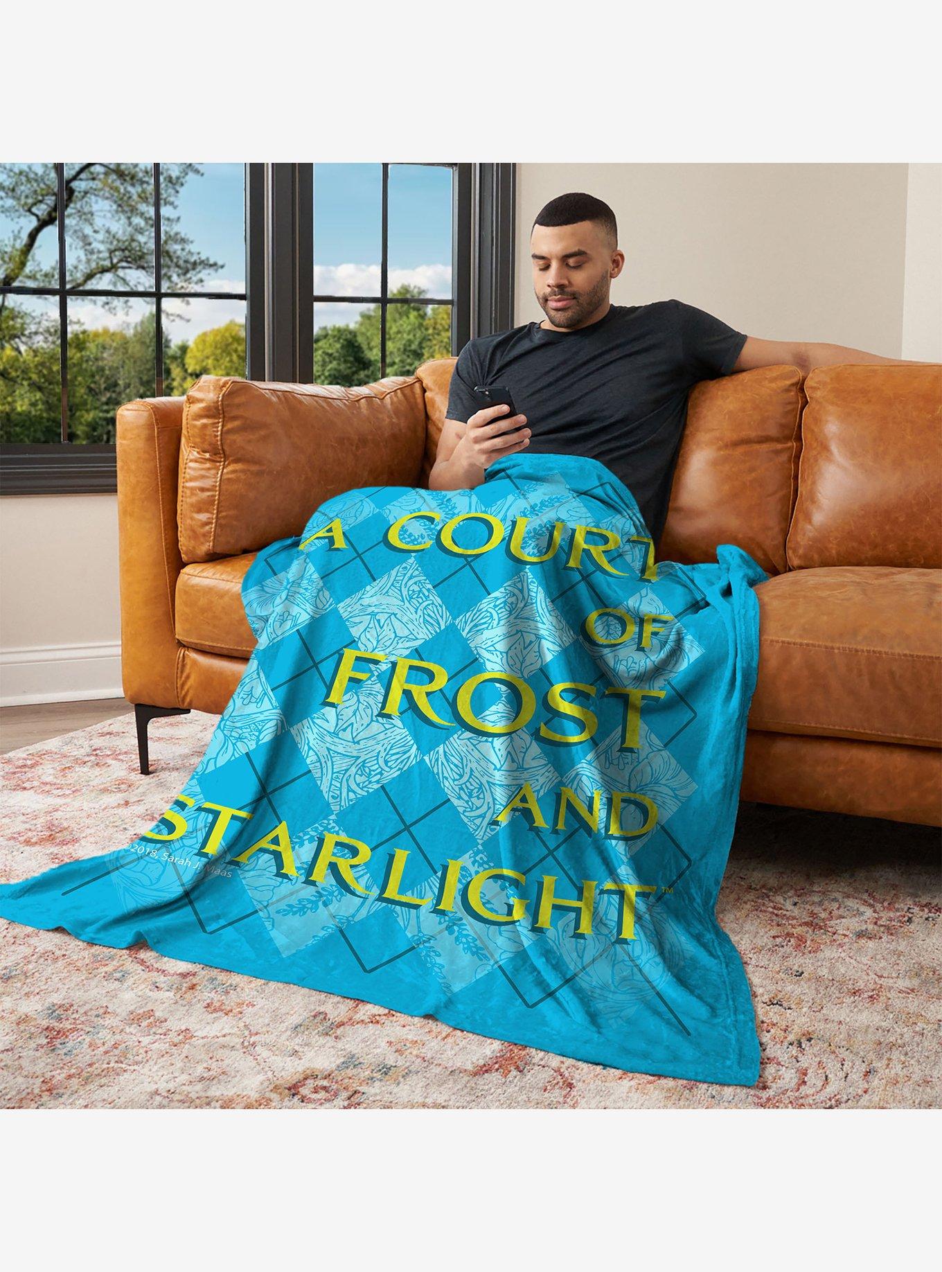 A Court of Frost and Starlight Diamond Florals Silk Touch Throw Blanket, , alternate - view 3