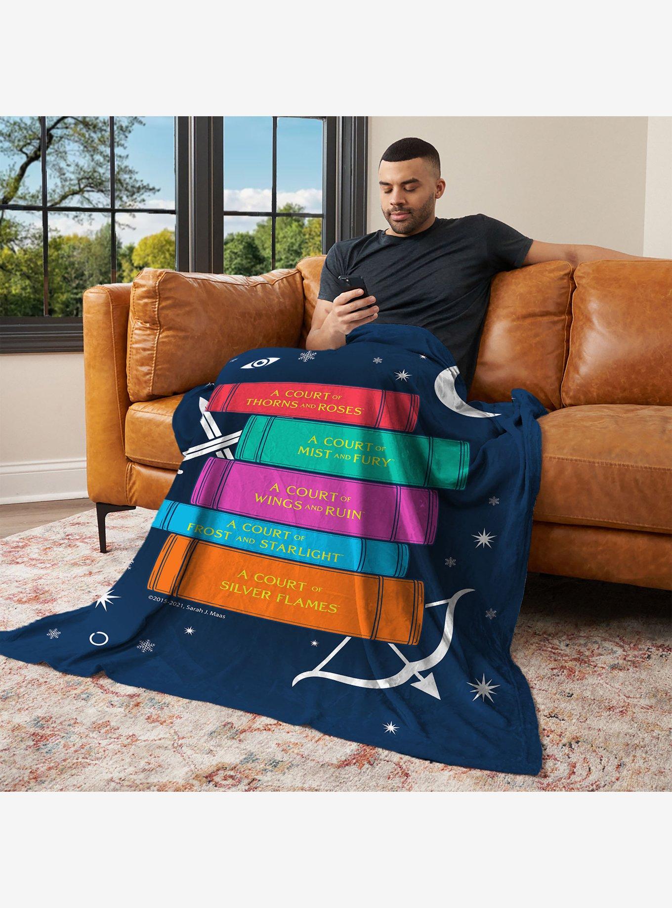 A Court of Thorns and Roses Series Book Stack Silk Touch Throw Blanket