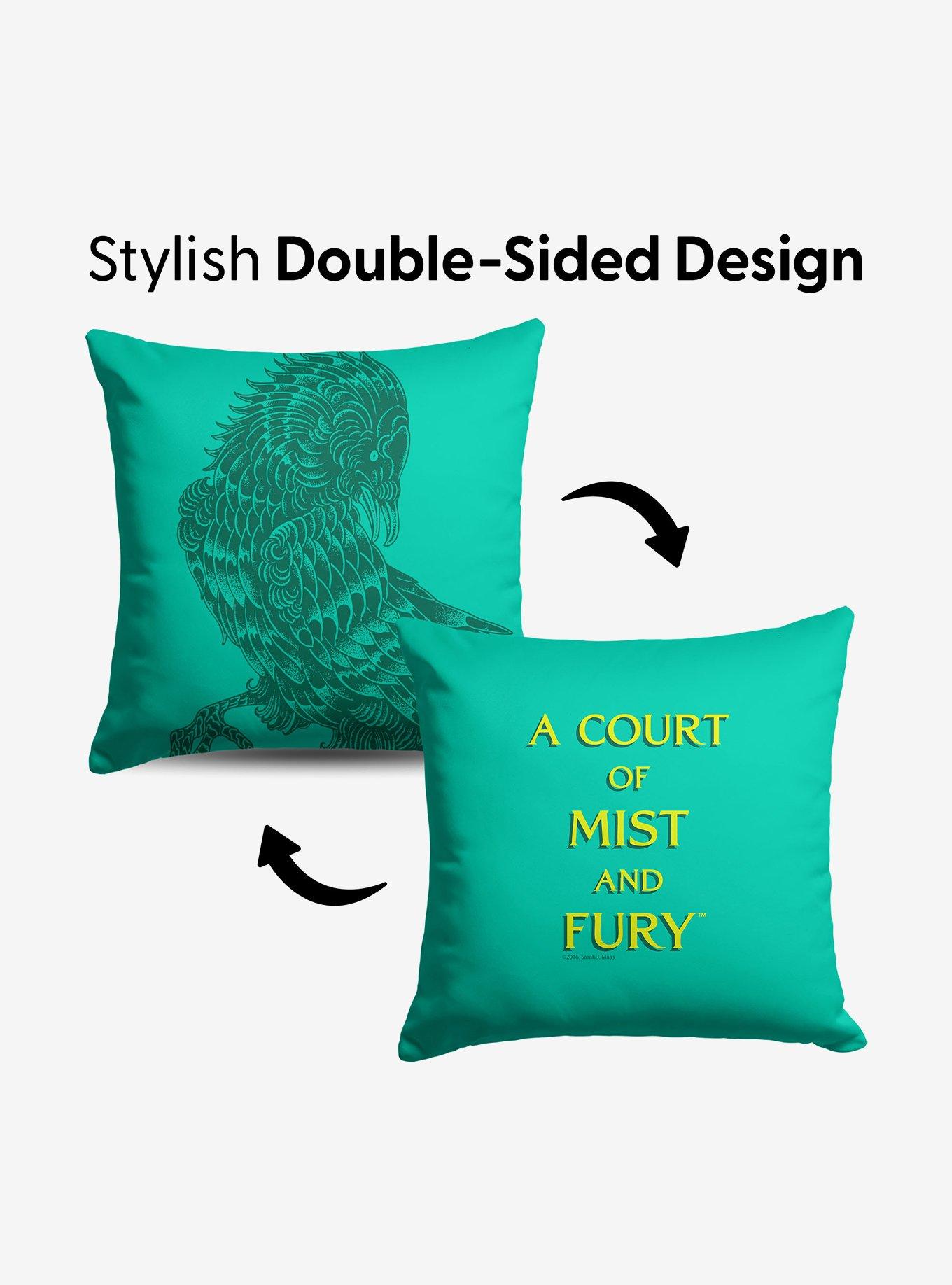 A Court of Mist and Fury Logo Drop Throw Pillow, , alternate - view 3