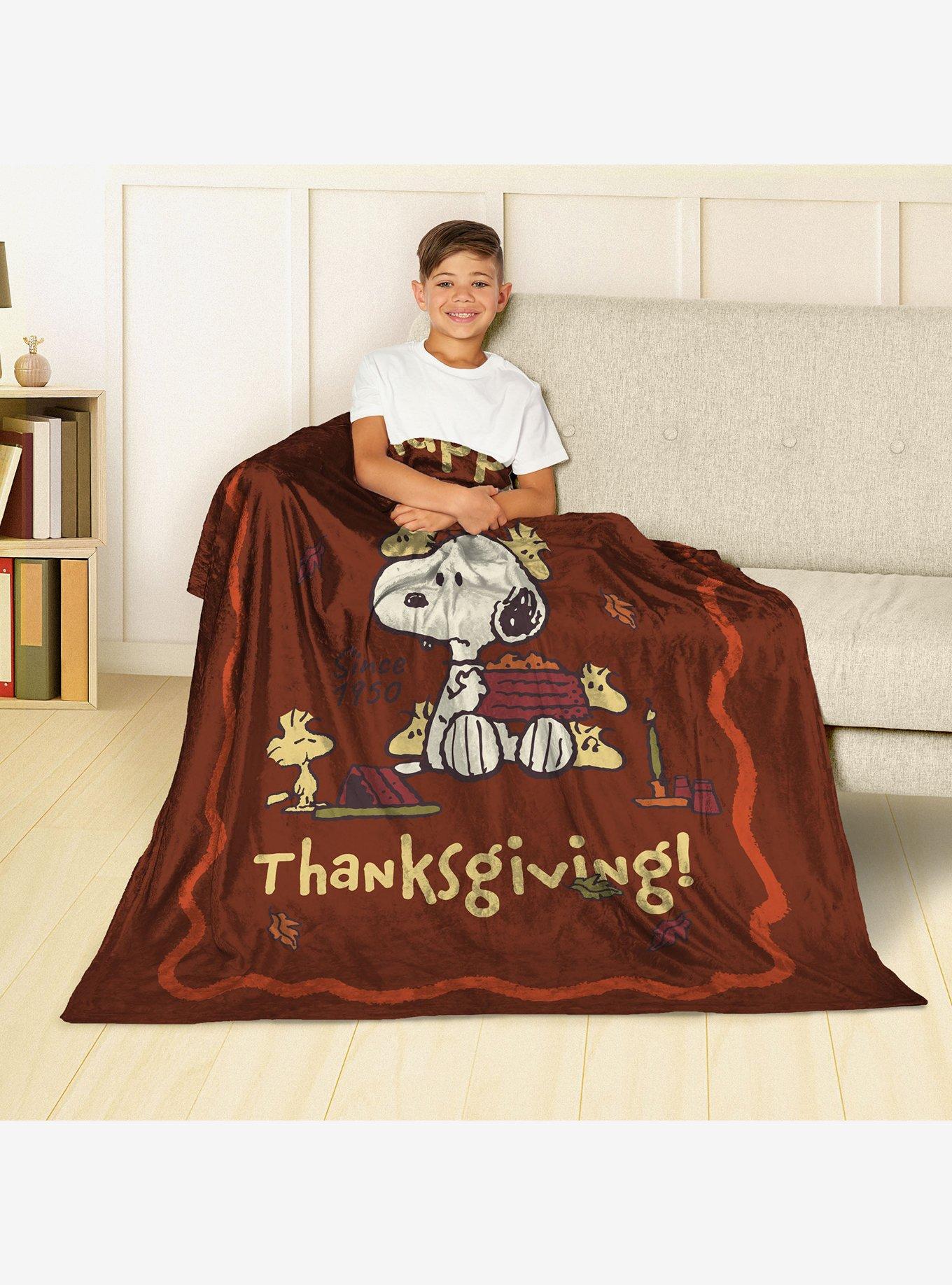 Peanuts Thanksgiving Silk Touch Throw Blanket, , alternate - view 3