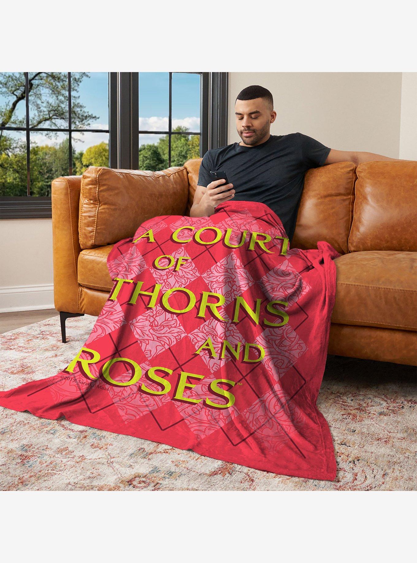 A Court of Thorns and Roses Diamond Florals Silk Touch Throw Blanket, , alternate - view 3
