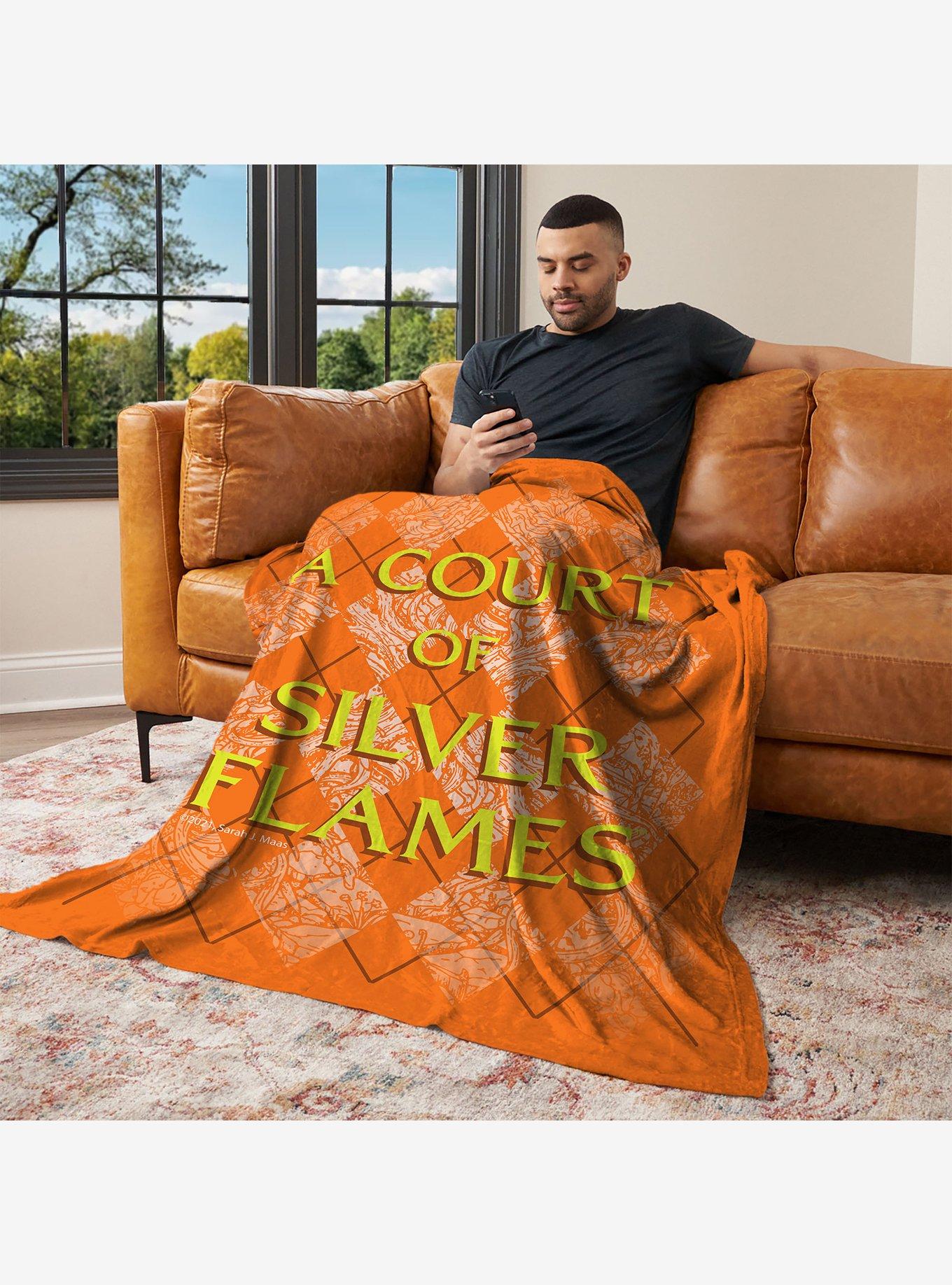 A Court of Silver Flames Diamond Florals Silk Touch Throw Blanket, , alternate - view 3