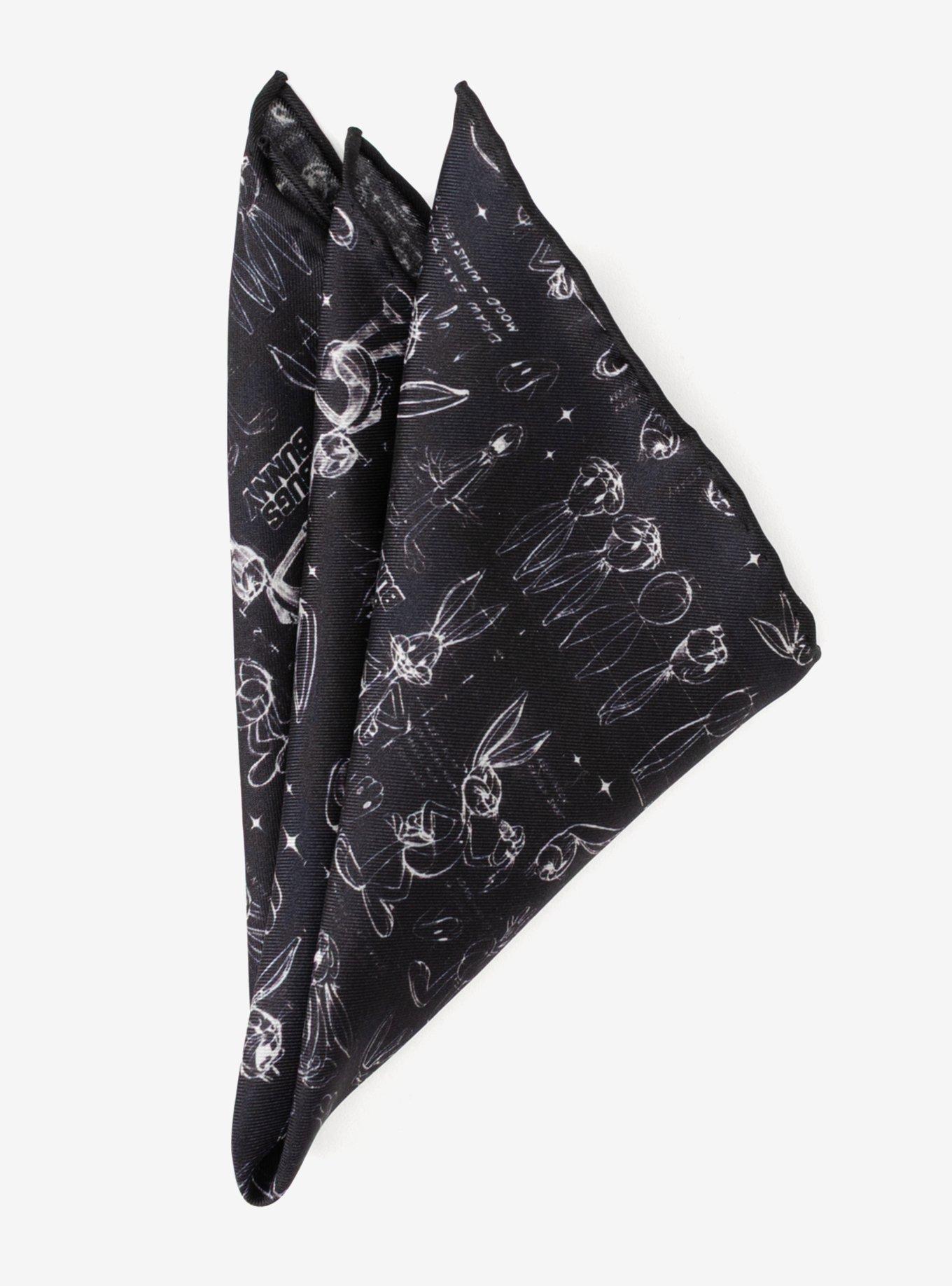 Looney Tunes Bugs Bunny Black Silk Pocket Square, , alternate - view 3