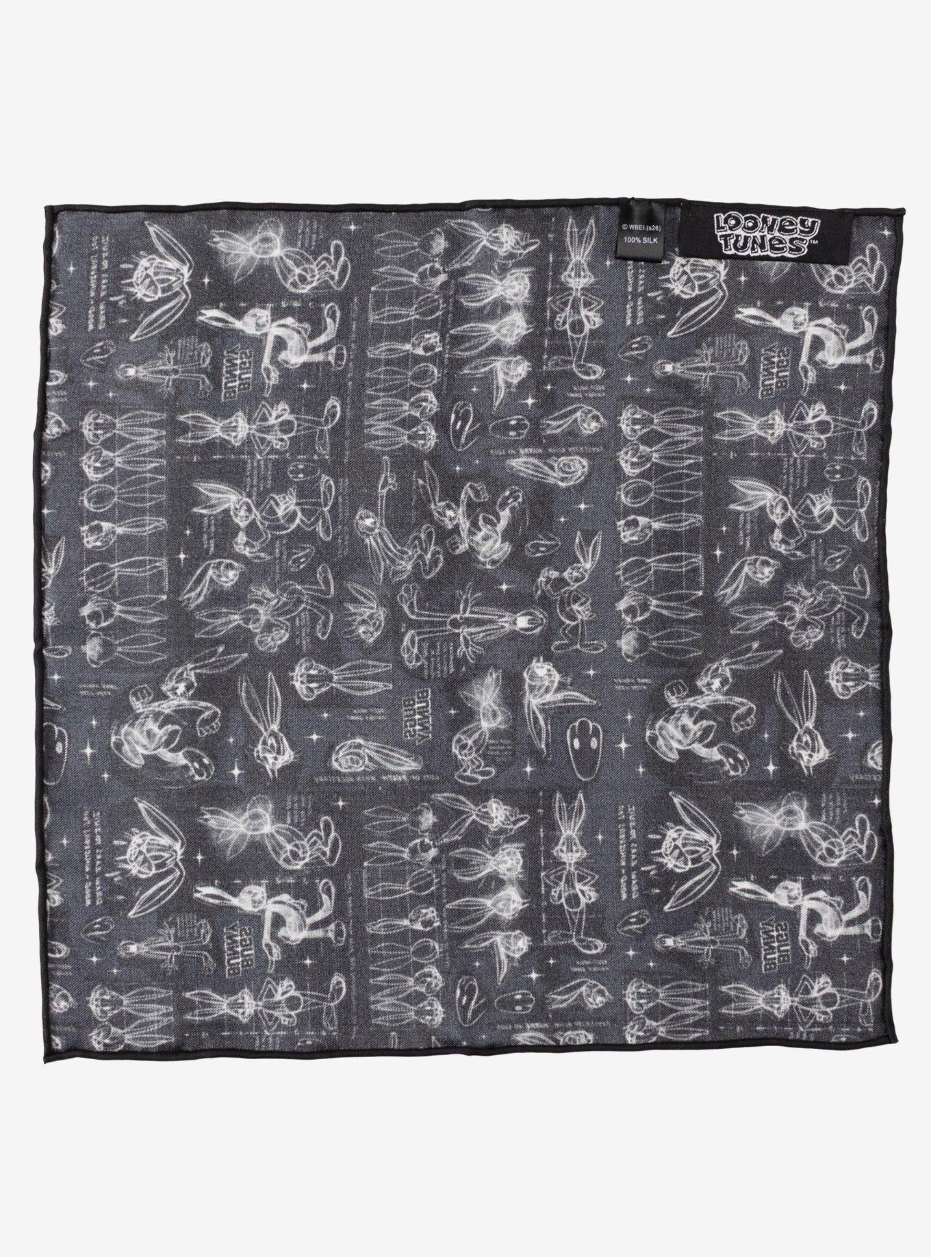 Looney Tunes Bugs Bunny Black Silk Pocket Square, , alternate - view 4
