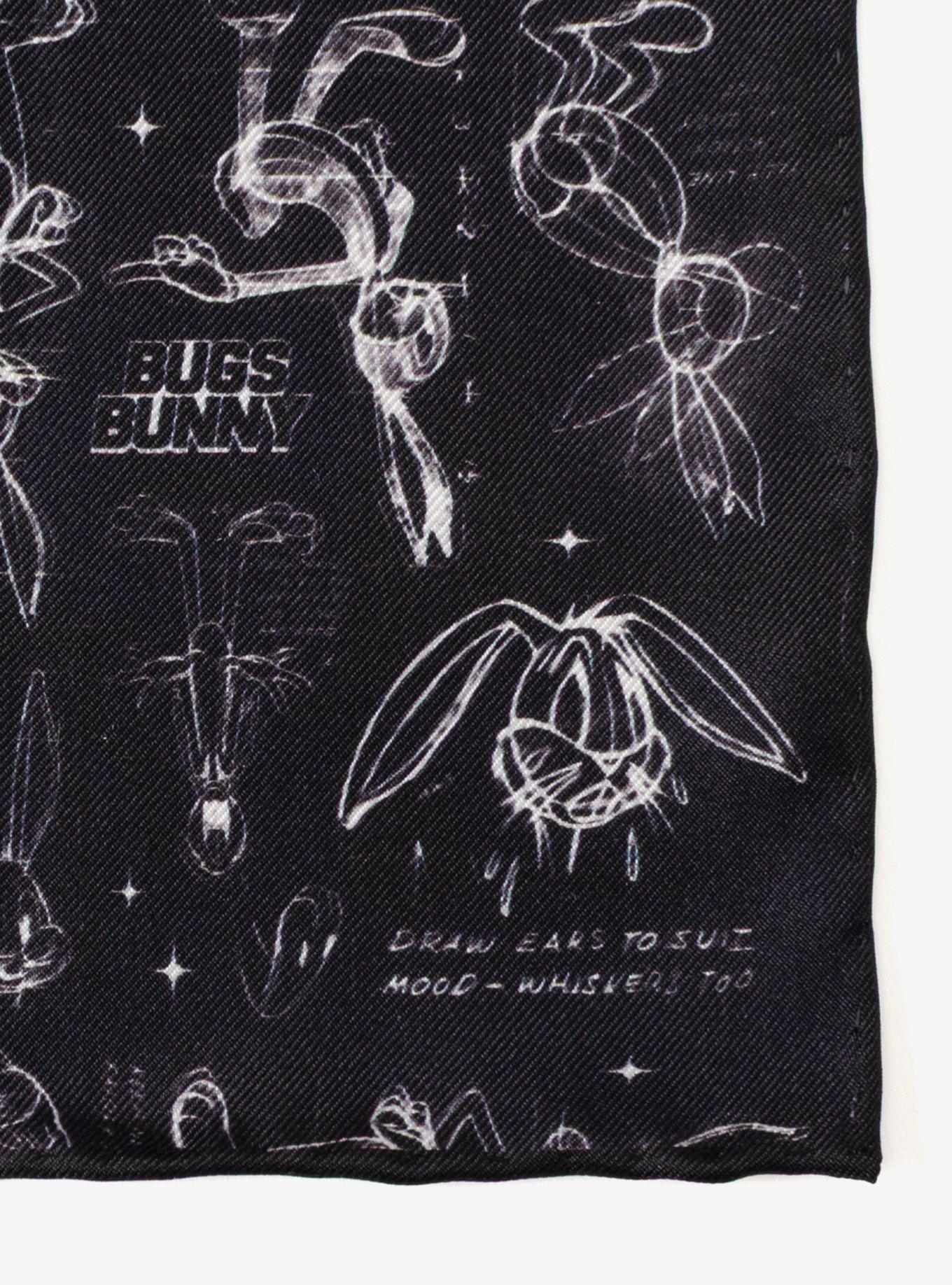 Looney Tunes Bugs Bunny Black Silk Pocket Square, , alternate - view 5