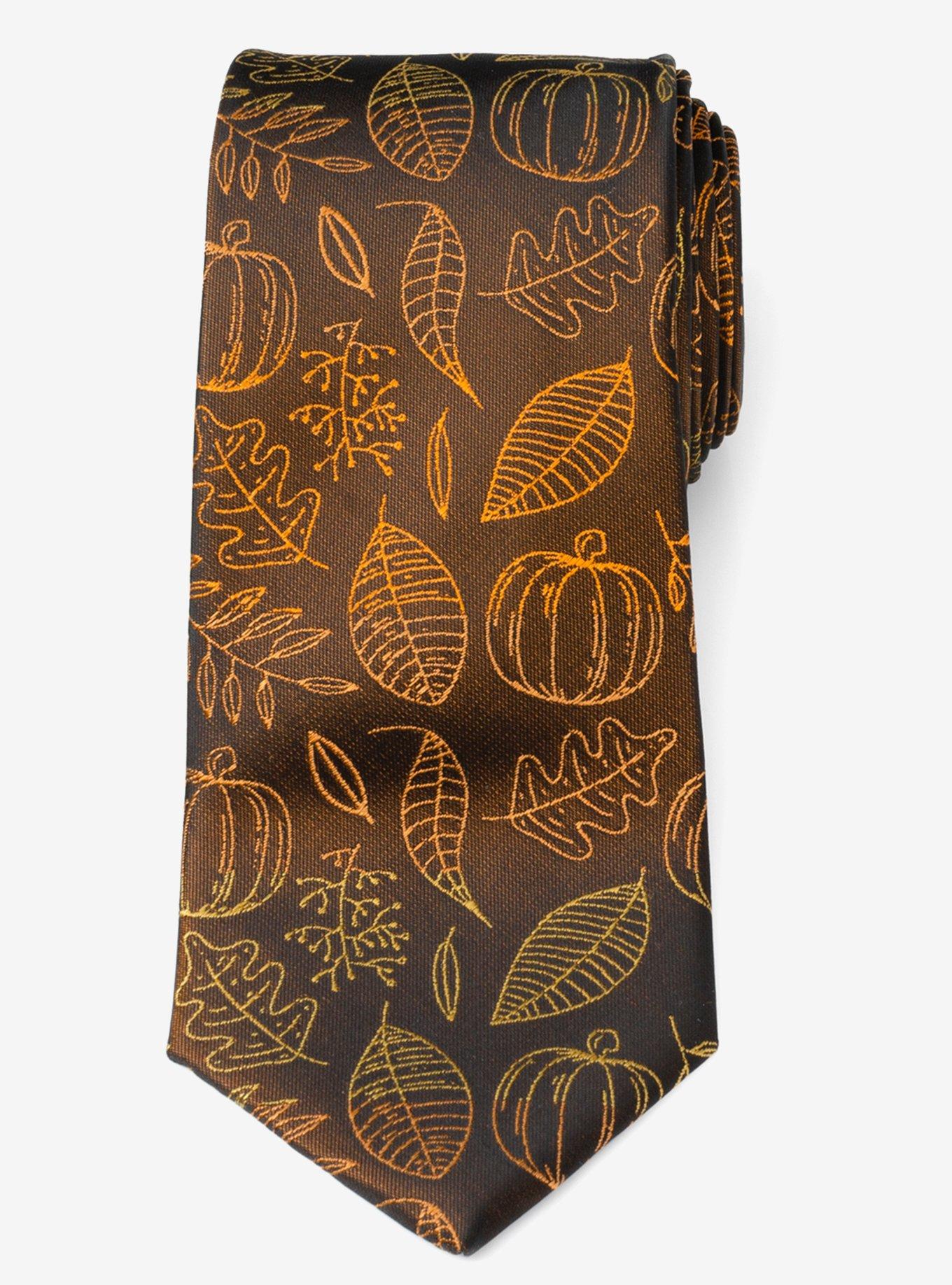 Fall Spice Men's Brown Silk Tie, , alternate - view 3