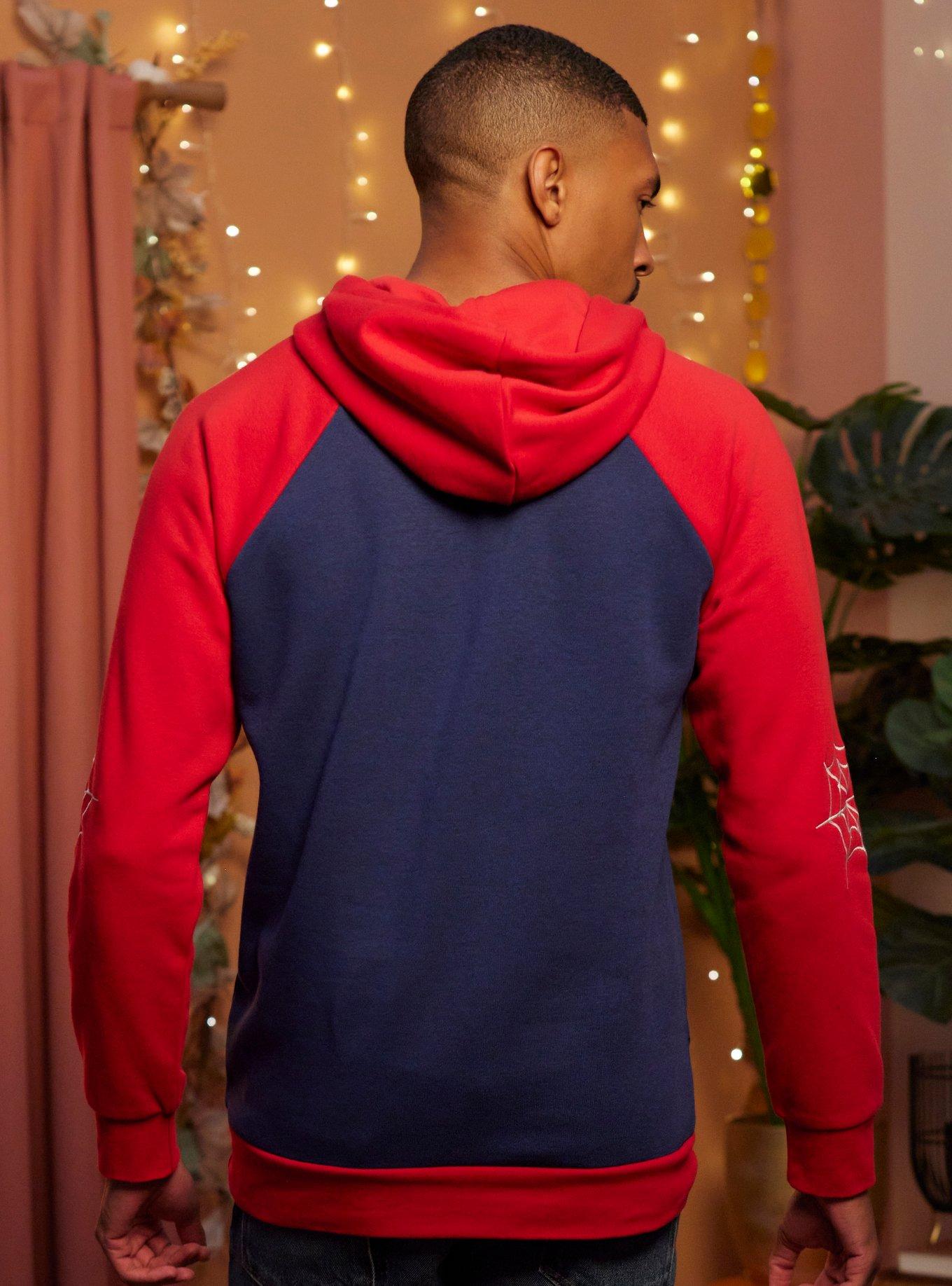 Our Universe Marvel Spider-Man Color-Block Hoodie, BLUE  RED, alternate - view 3