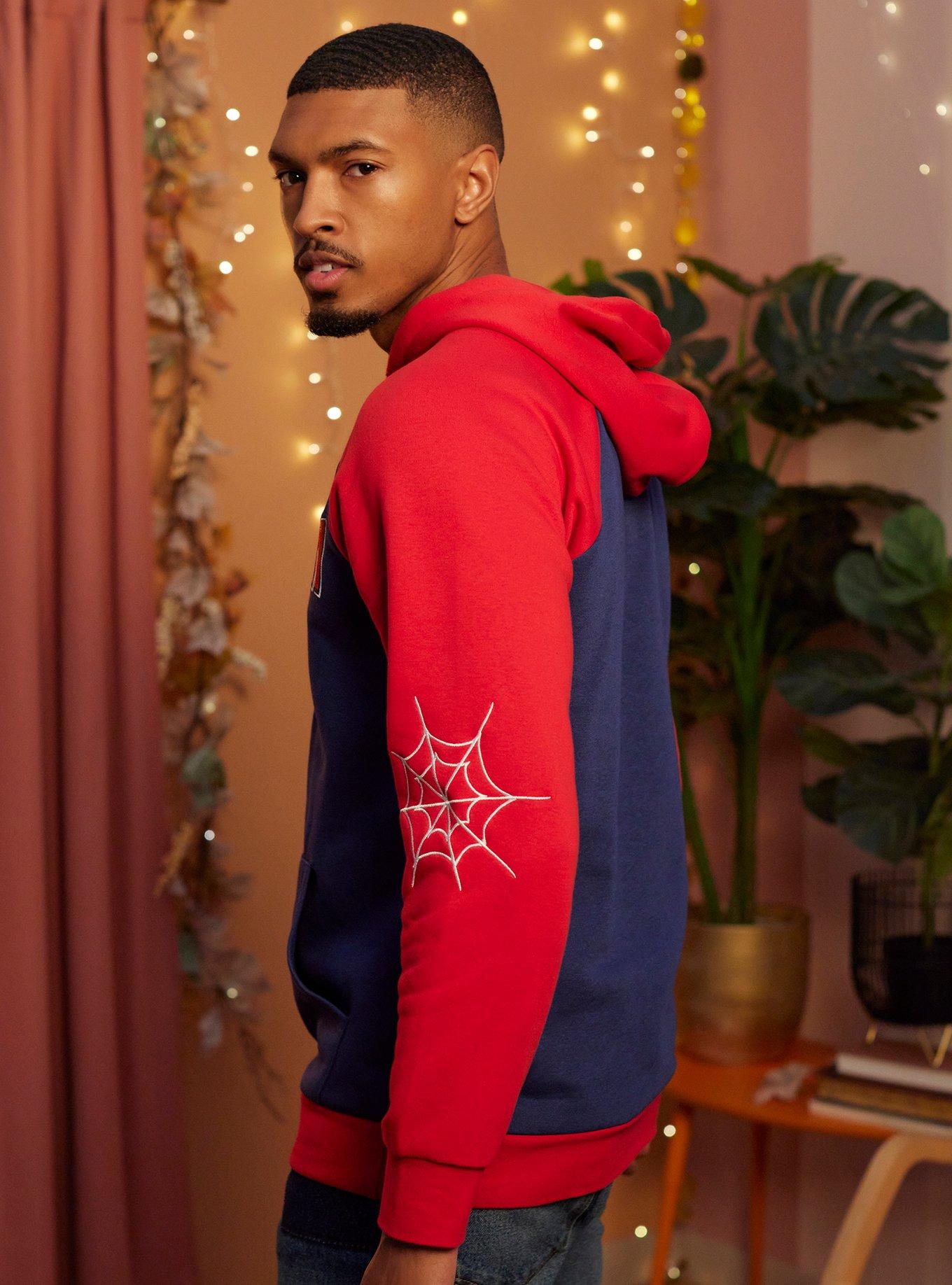 Our Universe Marvel Spider-Man Color-Block Hoodie, BLUE  RED, alternate - view 4