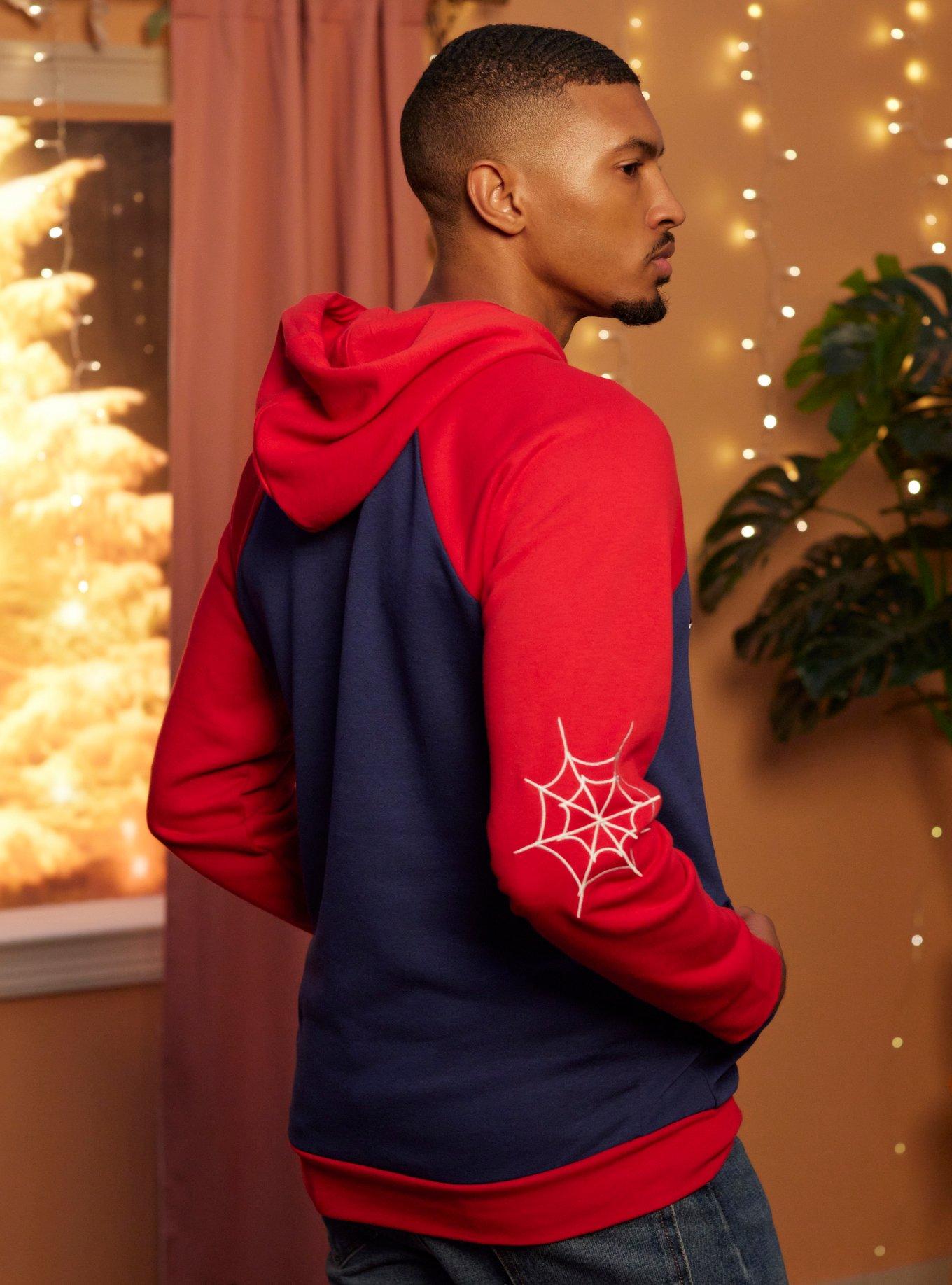 Our Universe Marvel Spider-Man Color-Block Hoodie, BLUE  RED, alternate - view 5