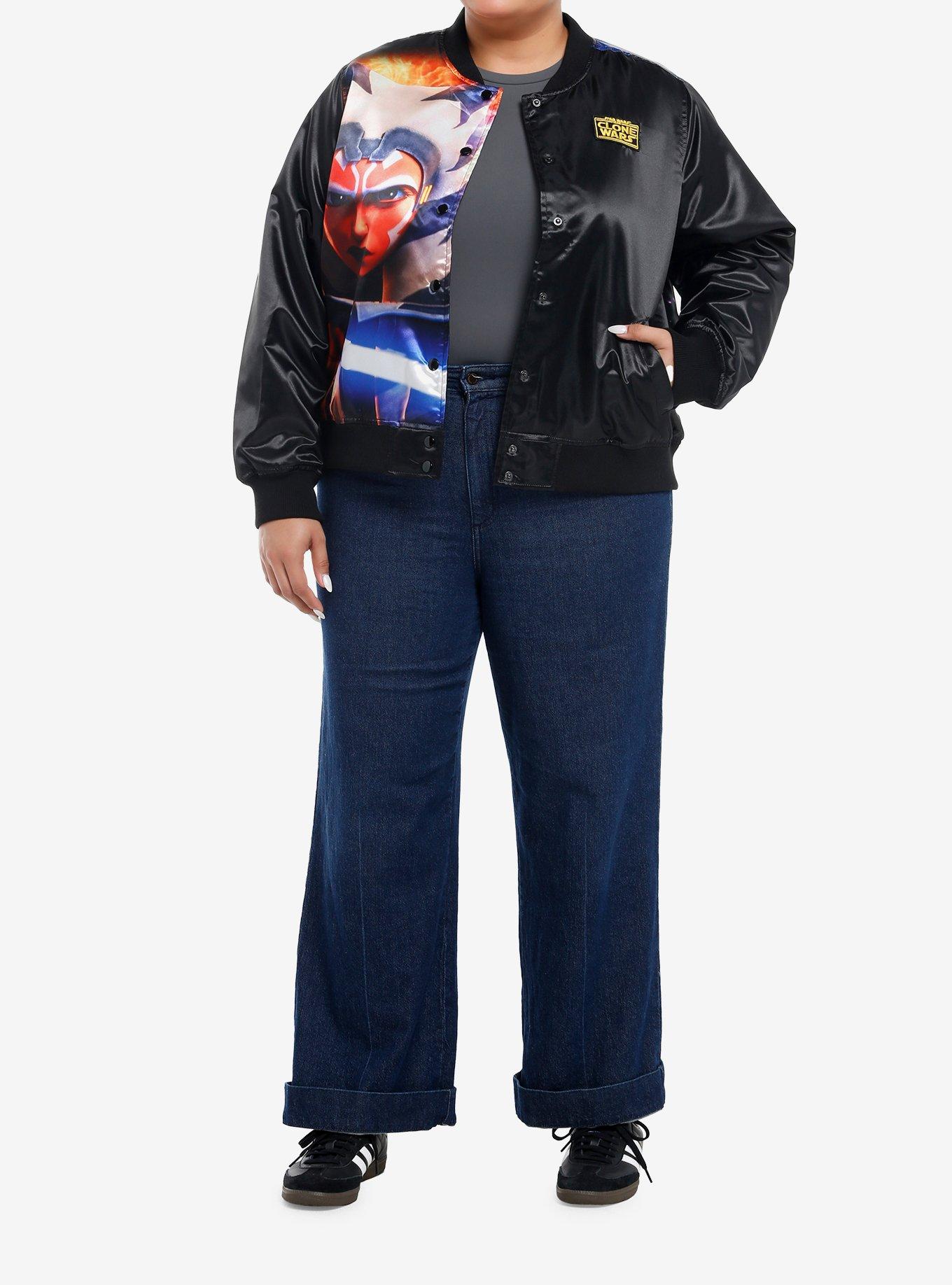 Her Universe Star Wars: The Clone Wars Group Girls Bomber Jacket Plus Size, MULTI, alternate - view 3