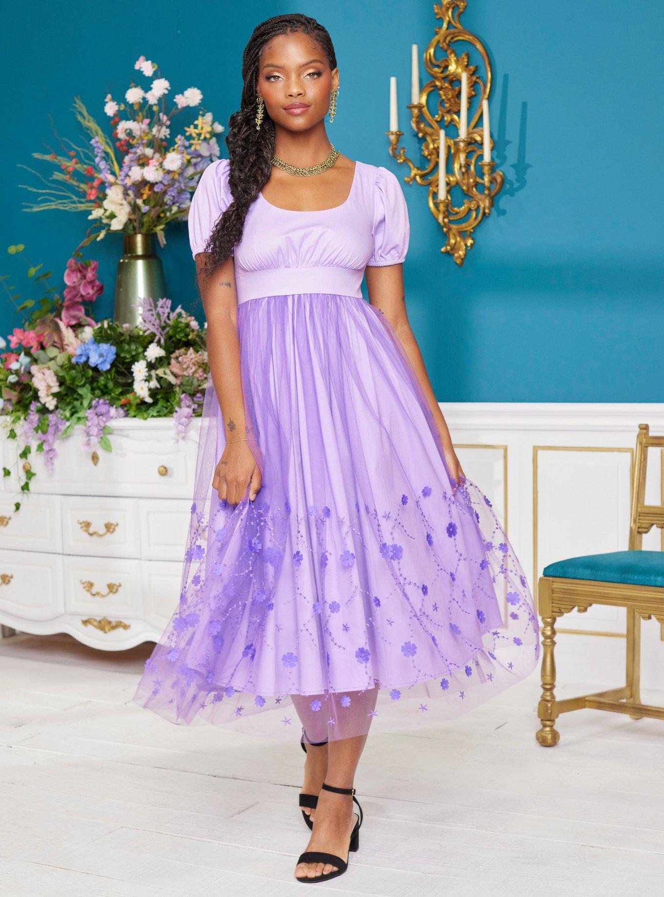 Her Universe Bridgerton Kate Sharma Midi Dress, LILAC, alternate - view 2