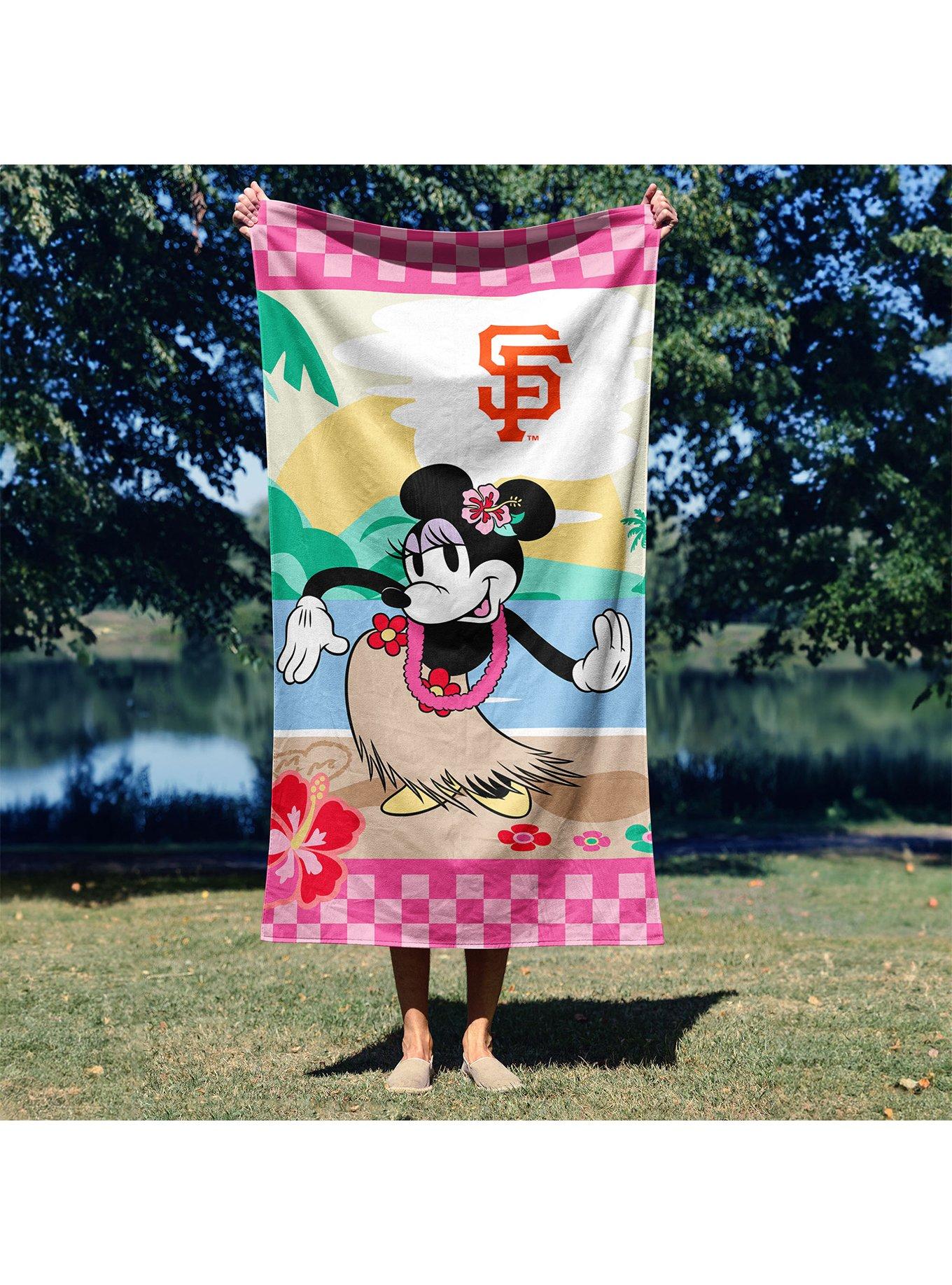 MLB San Francisco Giants Disney Minnie Mouse Beachy Check Pink Microfiber Beach Towel, , alternate - view 4